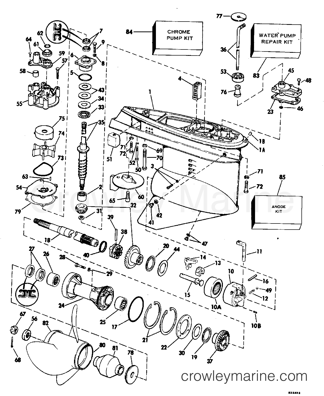 1983 Evinrude Outboards 200 - E200TRXCTD - GEARCASE