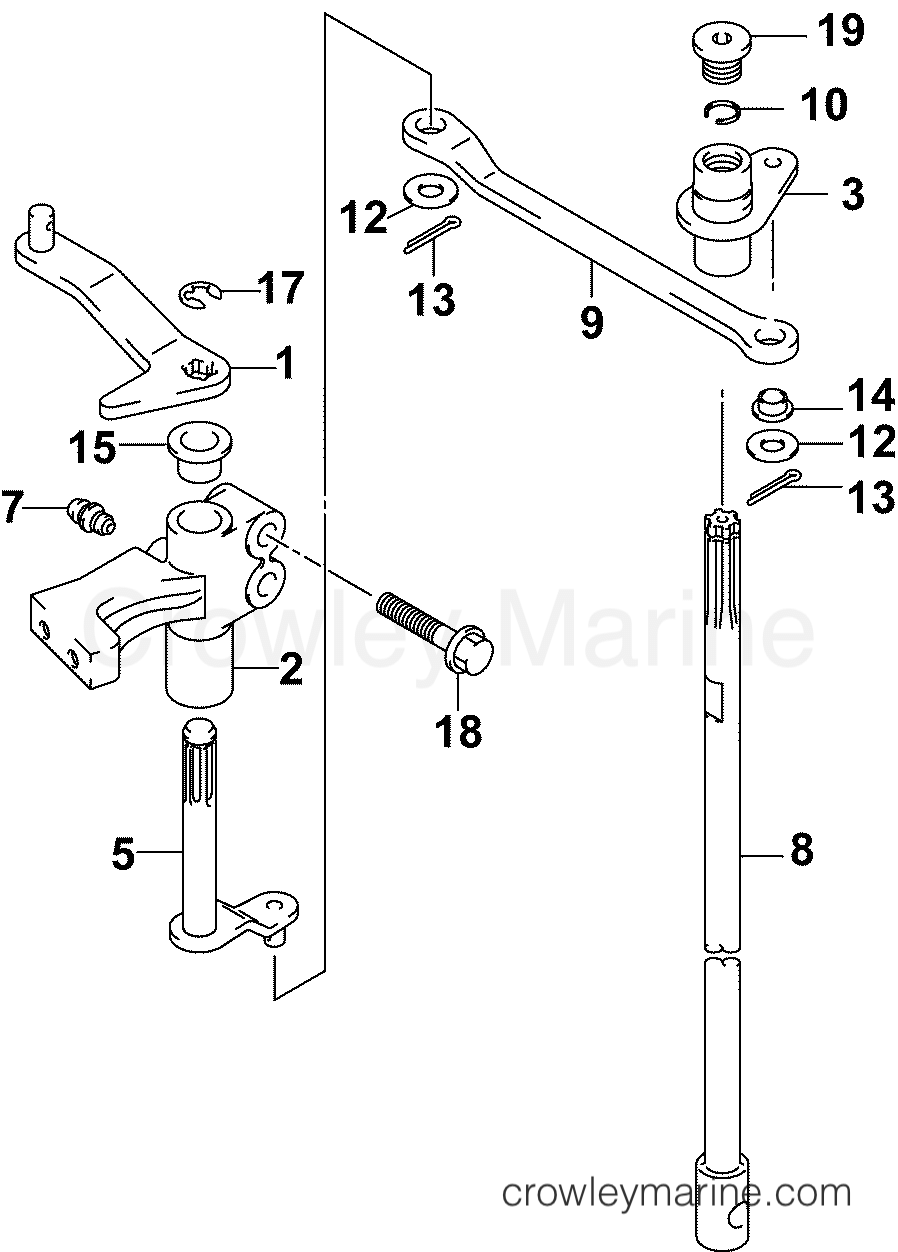 2005 Outboard 90 - J90PL4SOR, - SHIFT LINKAGE