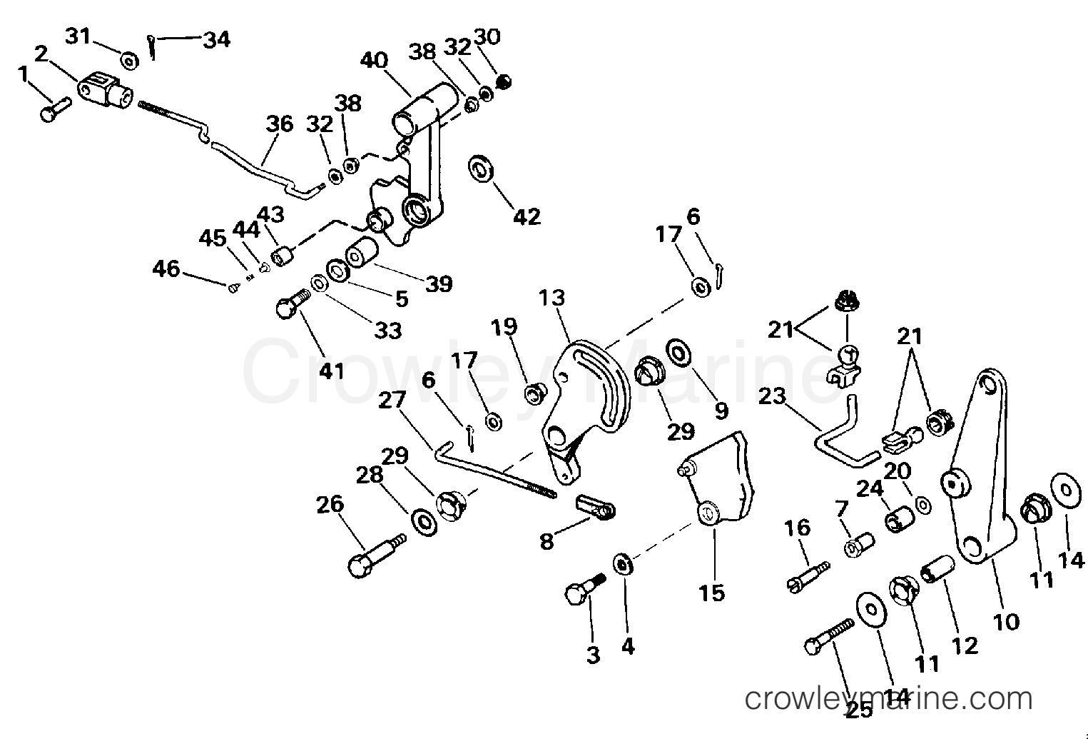 1994 Outboard 60 - J60TTLERV - SHIFT & THROTTLE LINKAGE