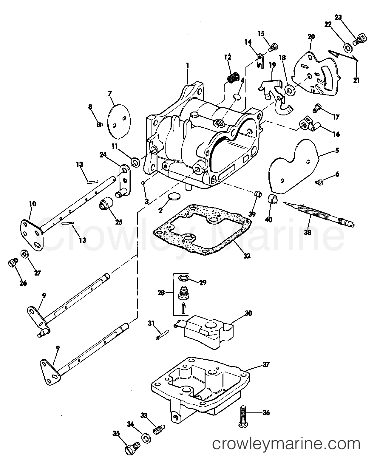 1969 Johnson Outboards 115 - 115ESL69E CARBURETOR GROUP section