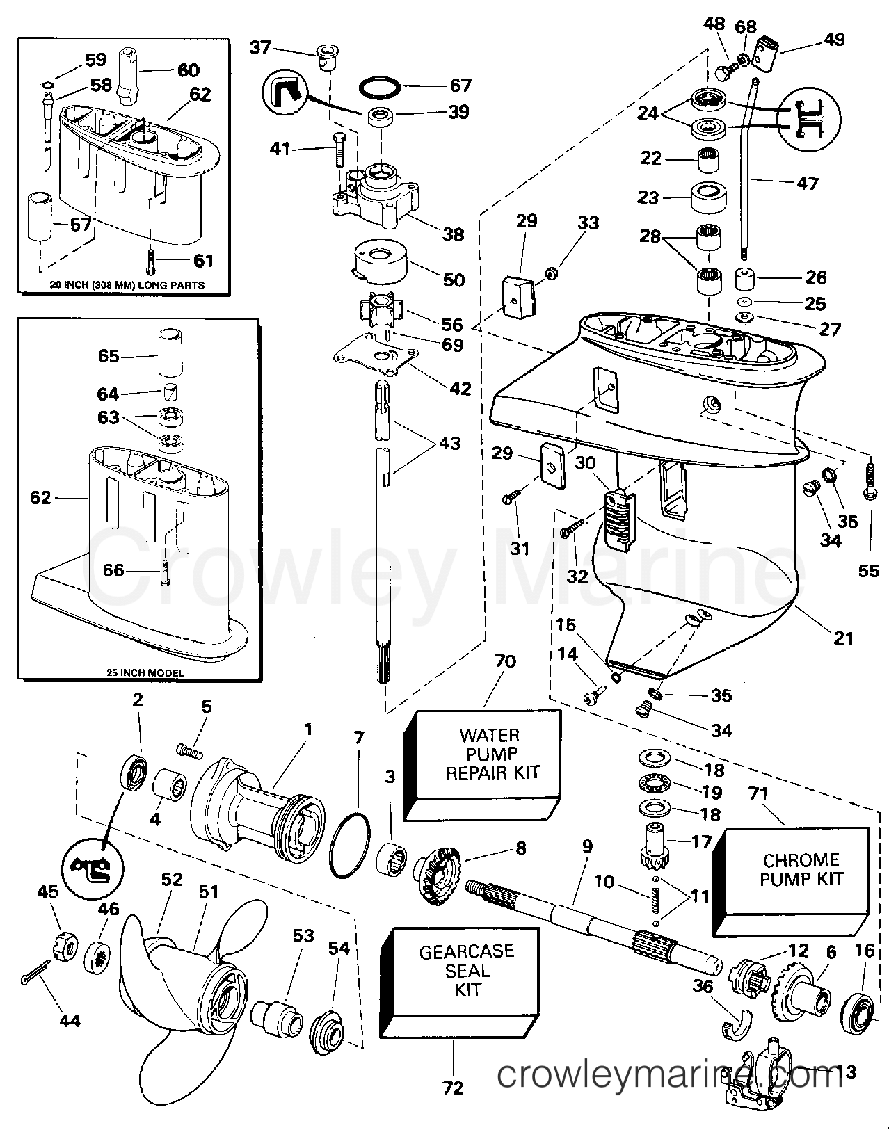 1996 Outboard 9.9 - BJ10FAEDC - GEARCASE