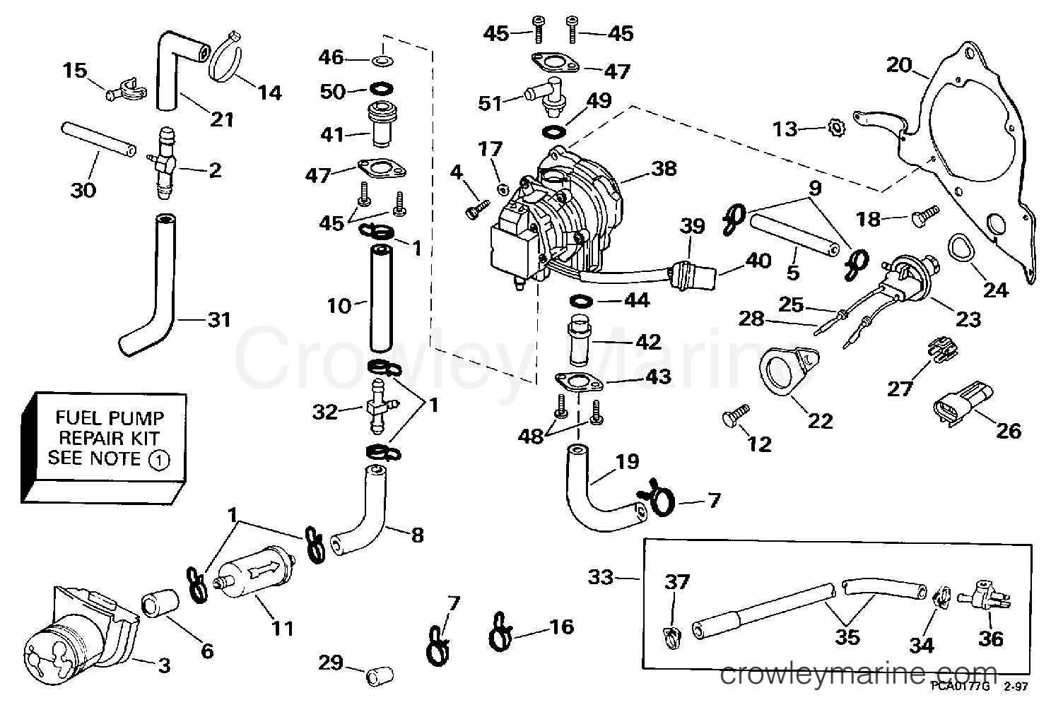 1998 Outboard 200 - J200TLECM - FUEL PUMP