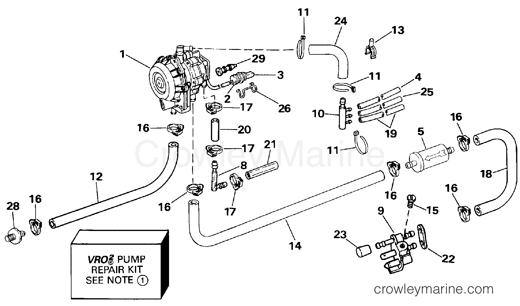 1991 Outboard 40 - E40TLEIA - VRO2 PUMP