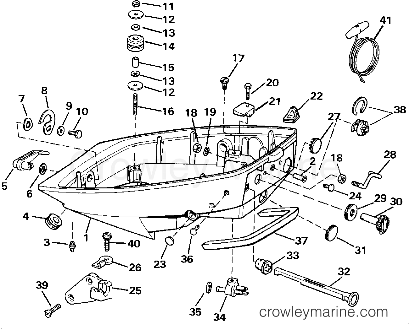 1992 Outboard 9.9 - J10RENA - LOWER ENGINE COVER