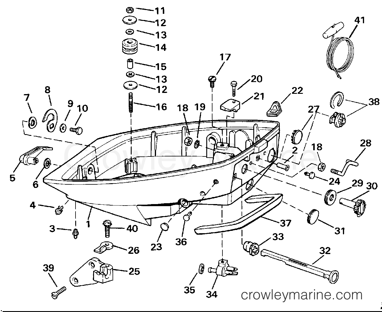 1991 Outboard 9.9 - J10EEIR - LOWER ENGINE COVER