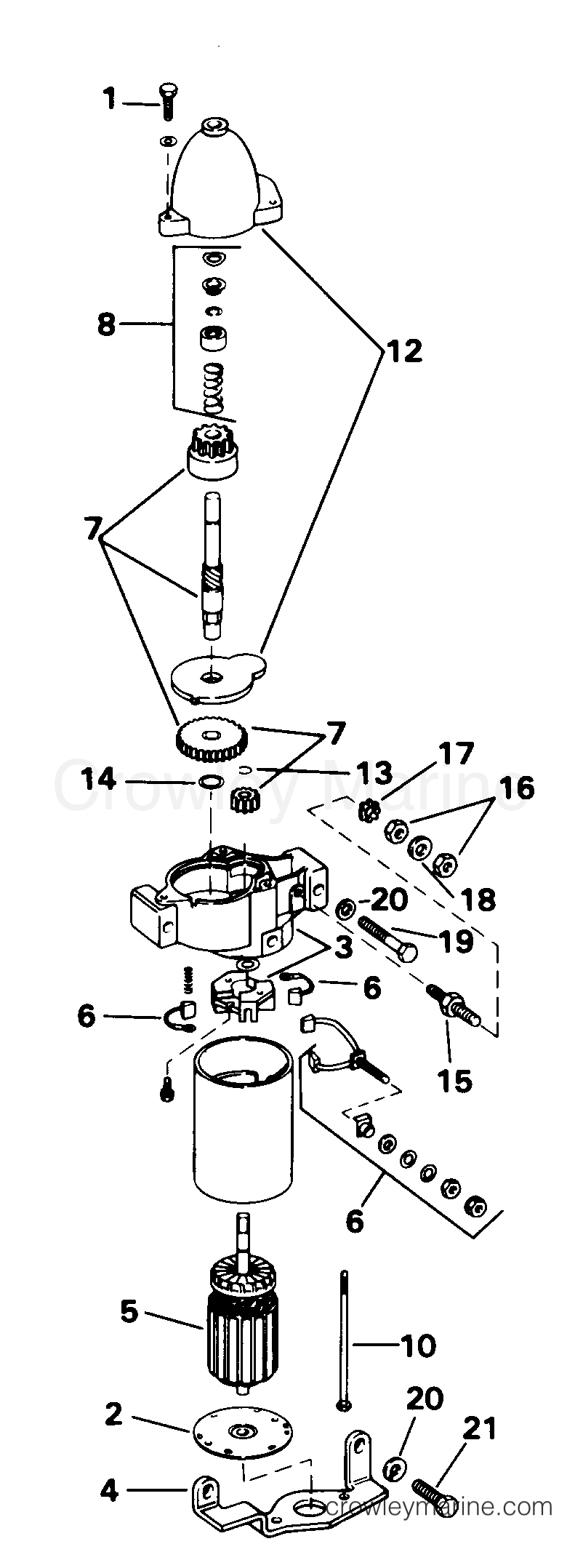 1998 Outboard 200 - J200TLECM - STARTER MOTOR