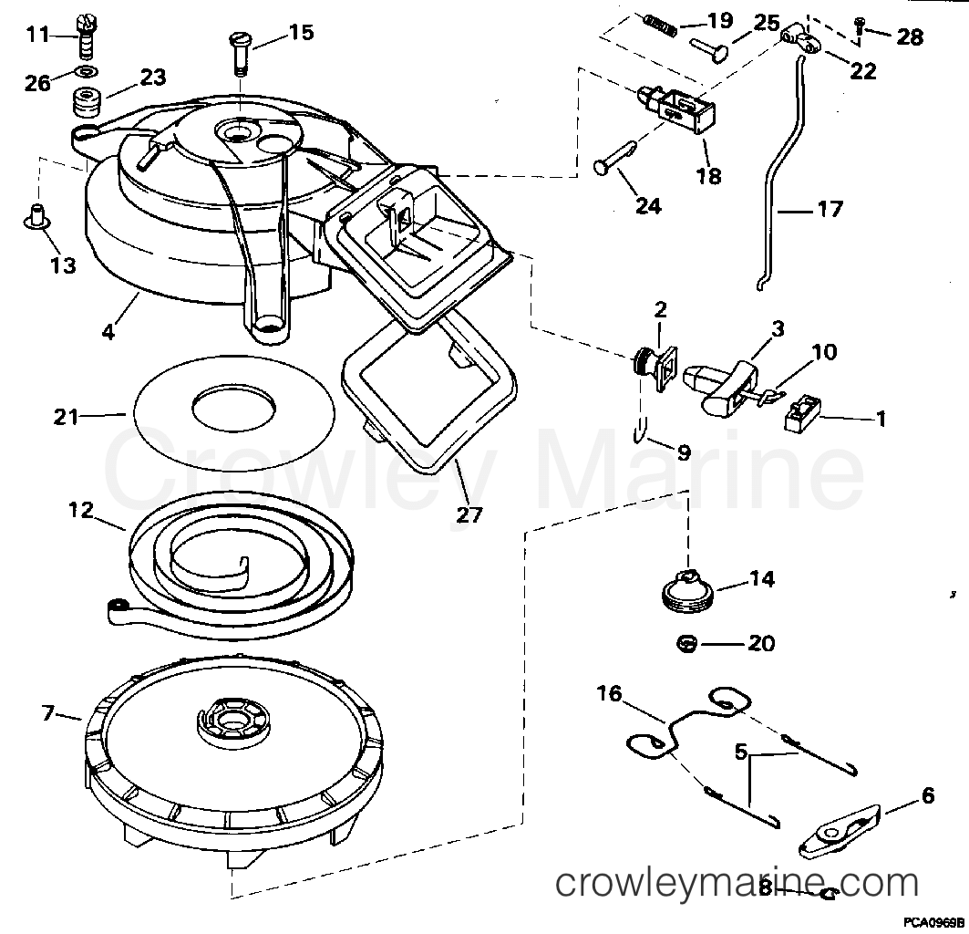 1995 Outboard 15 - J15EEOD - REWIND STARTER
