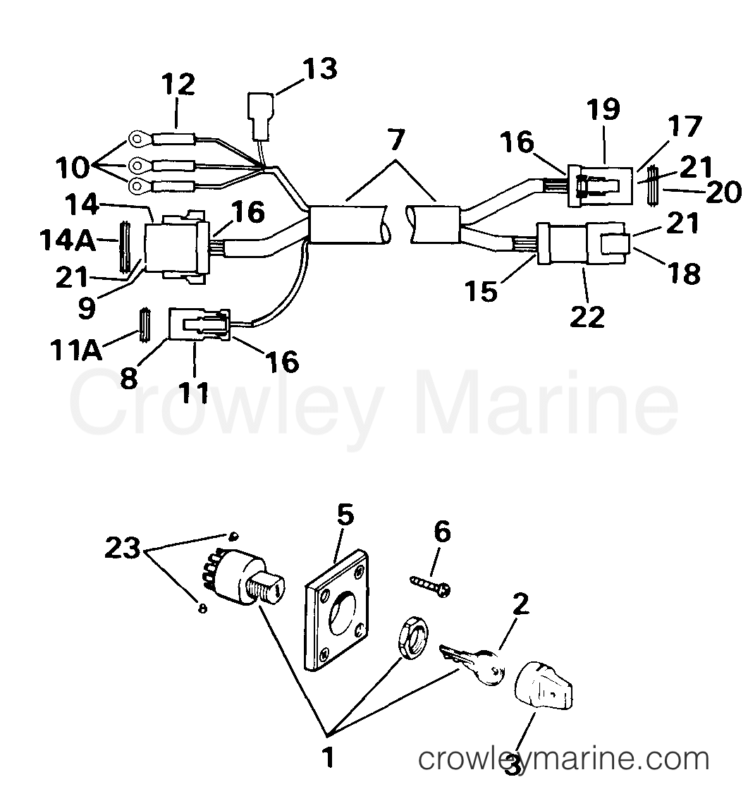 1999 Outboard 40 - BJ40EEEA - SWITCH & CABLE -- 40TPL ONLY