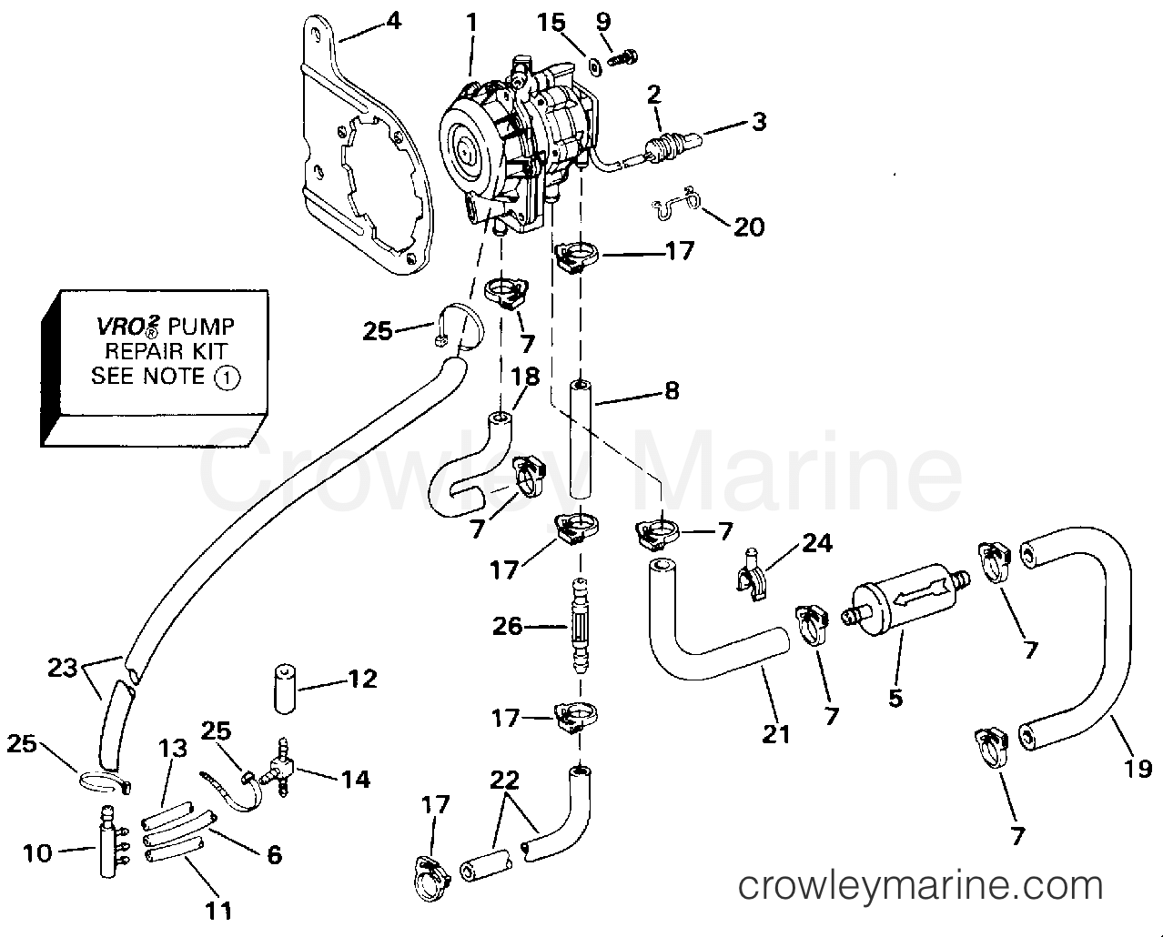 1991 Outboard 60 - VJ60TLEIB - VRO2 PUMP
