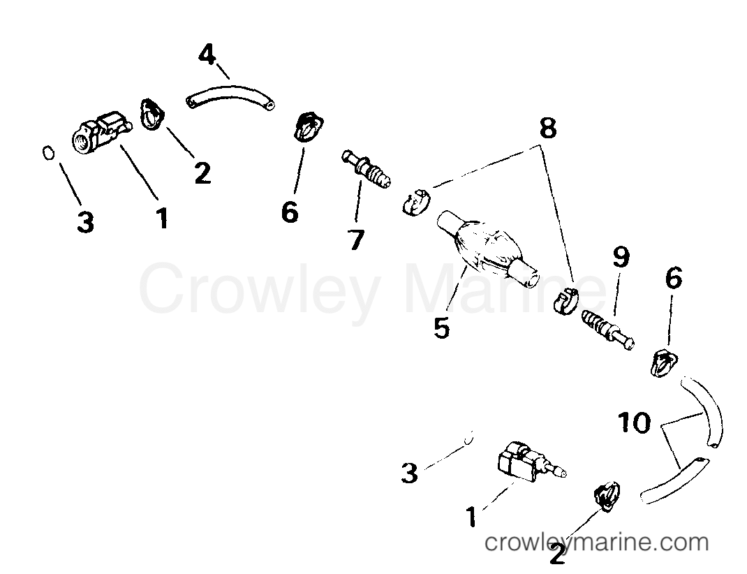 FUEL HOSE & PRIMER BULB 5/16 IN. I.D. 1999 Outboard 9.9 J10TEEER