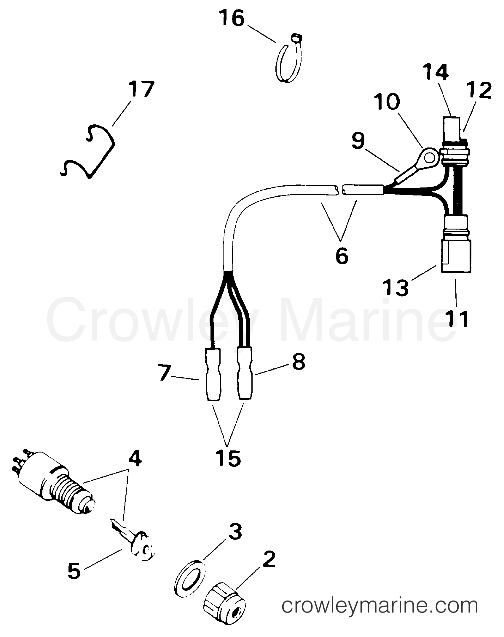 2000 Rigging Accessories - Electrical System - IGNITION SWITCH KIT - 25, 35 ROPE (3-CYLINDER)