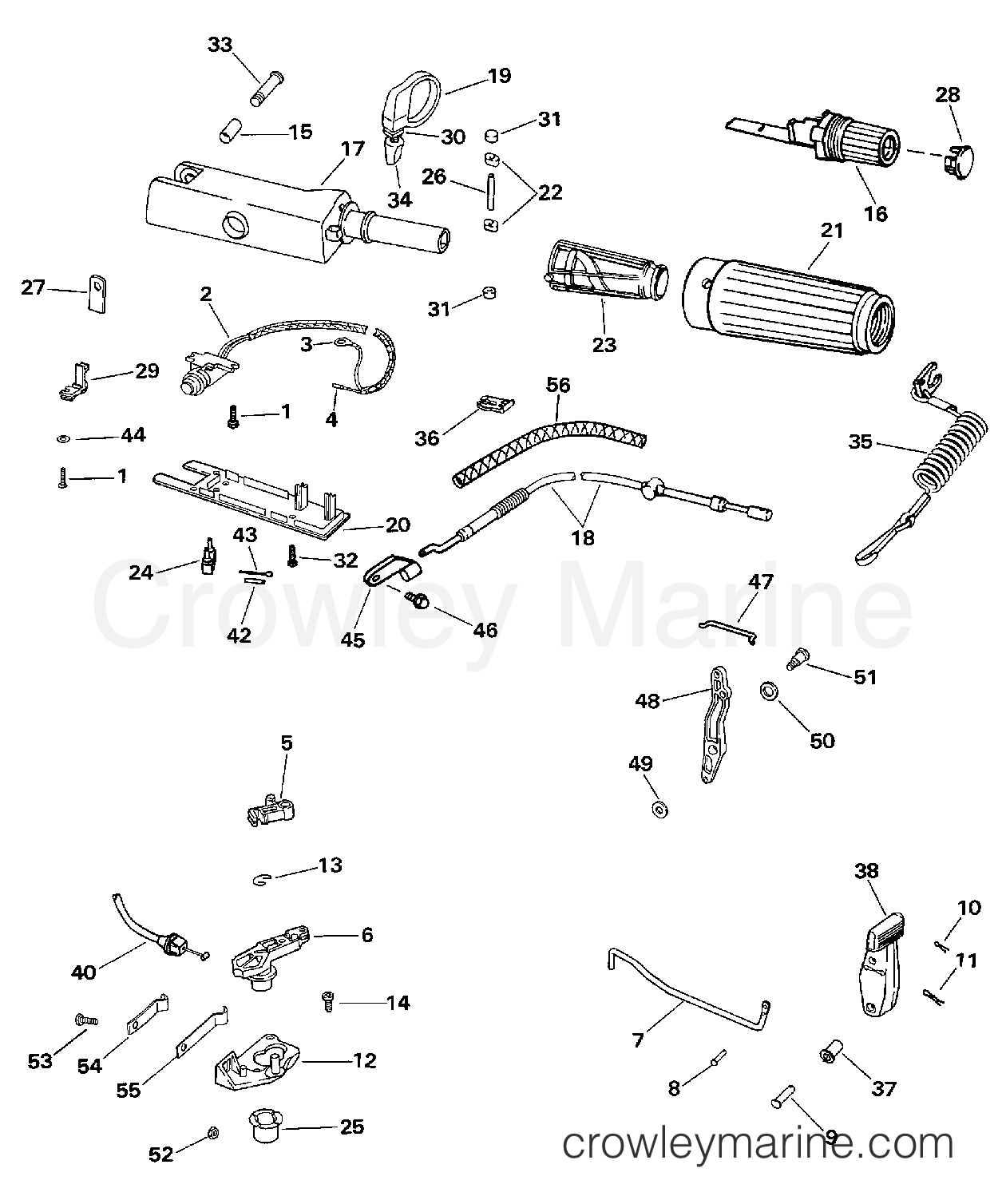 1997 Outboard 6 - BE5FRBLEUS - STEERING HANDLE