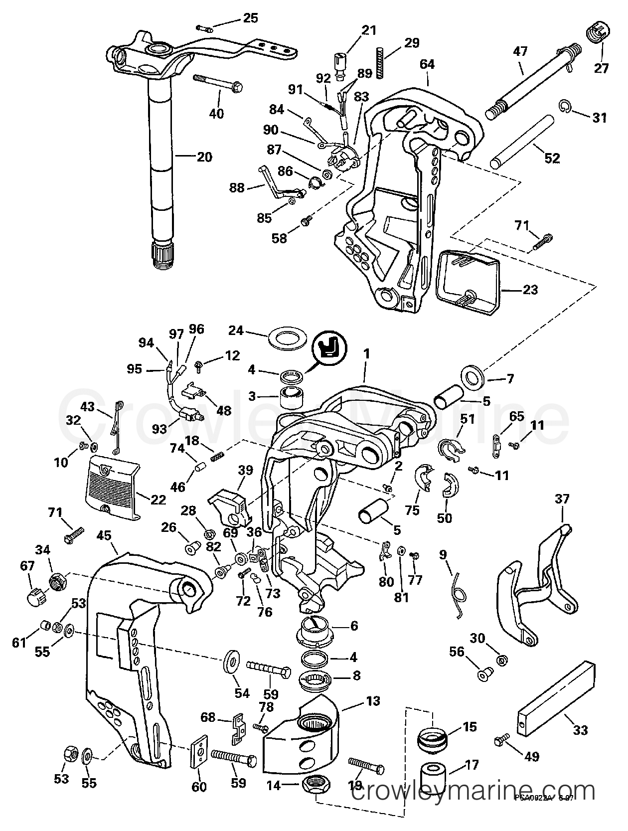 1998 Outboard 150 - SJ150WTPLY - MIDSECTION