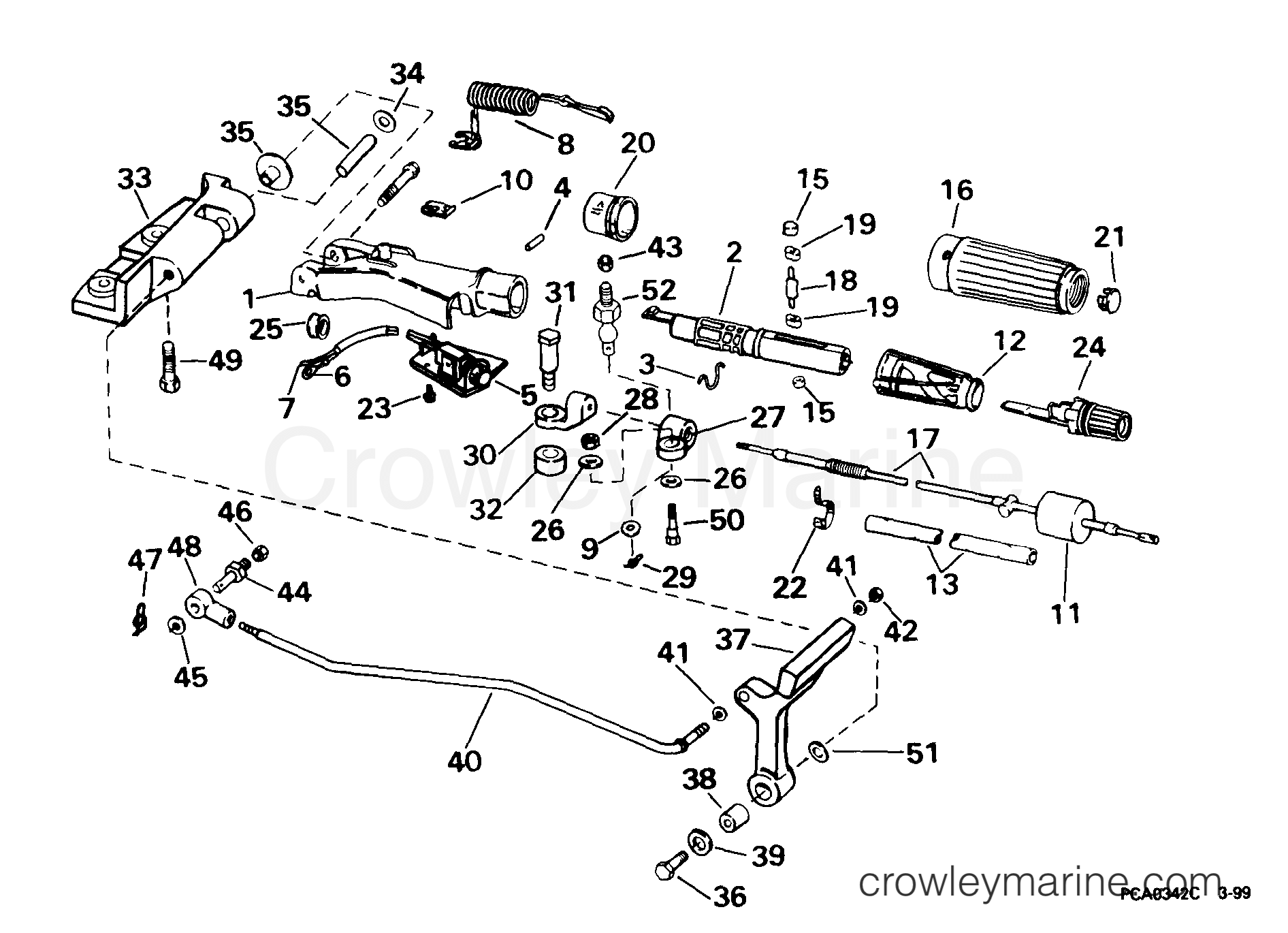 1999 Outboard 30 - BJ30BAEEC - STEERING & SHIFT HANDLE