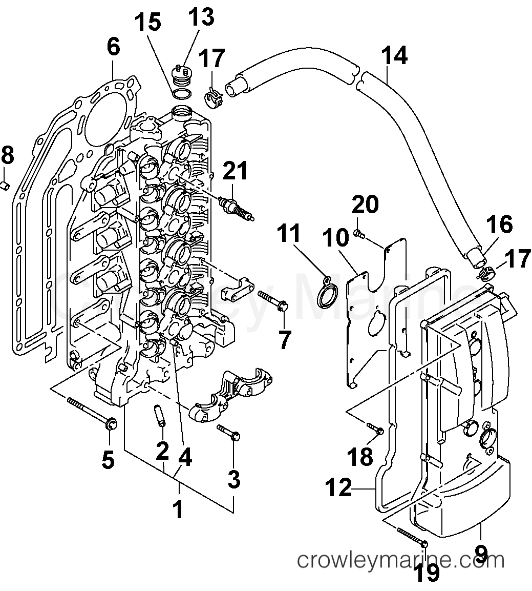 2003 Outboard 90 - J90PL4STS - CYLINDER HEAD
