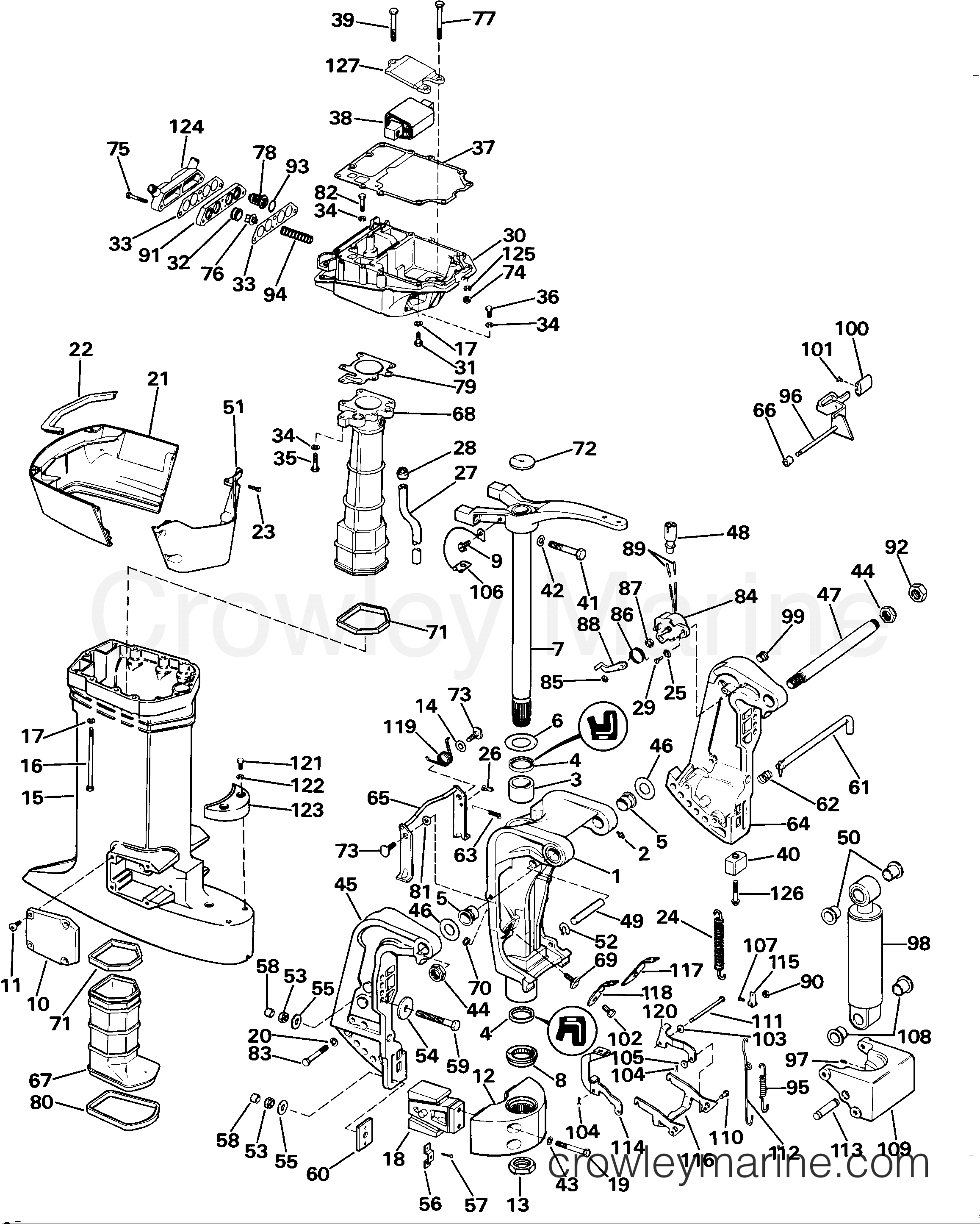 1985 Evinrude Outboards 100 - E100WMLCOC MIDSECTION section