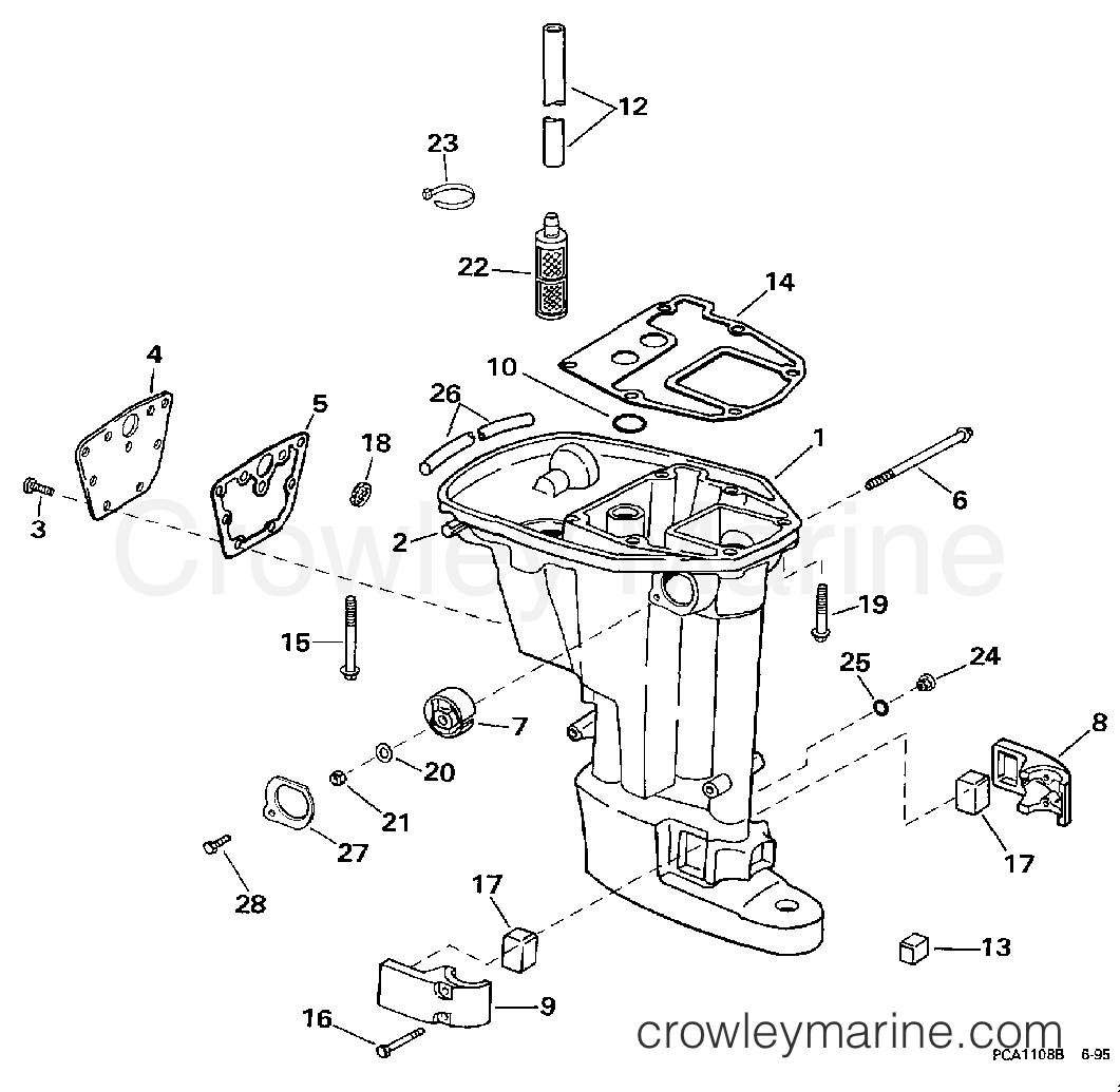 1997 Evinrude Outboards 9.9 - BE10FRELUA EXHAUST HOUSING section