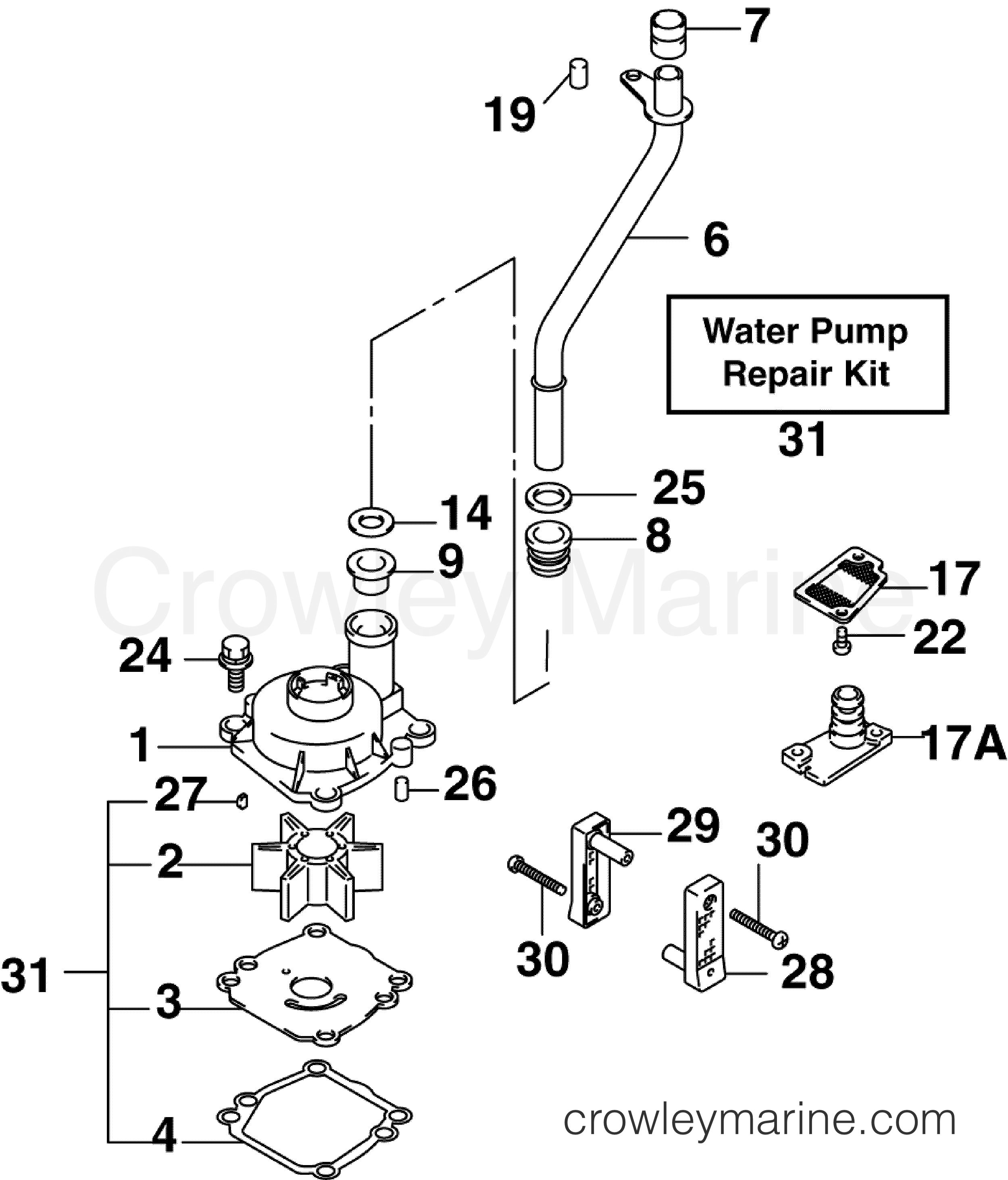 WATER PUMP 2006 Johnson Outboards 70 J70PL4SDM Crowley Marine