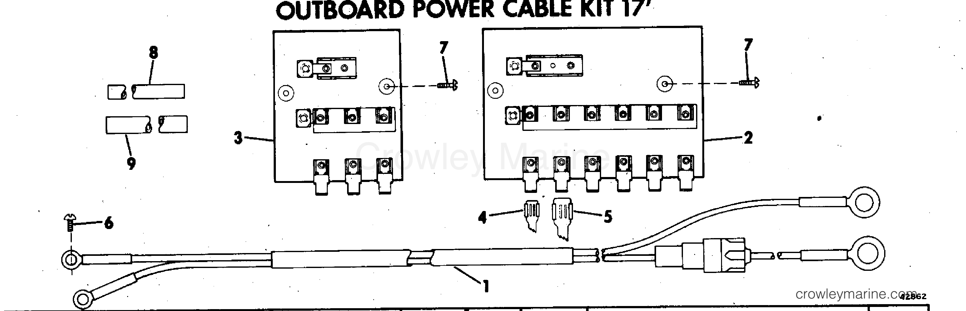 1976 Rigging Accessories - Electrical System - OUTBOARD POWER CABLE KIT 17'