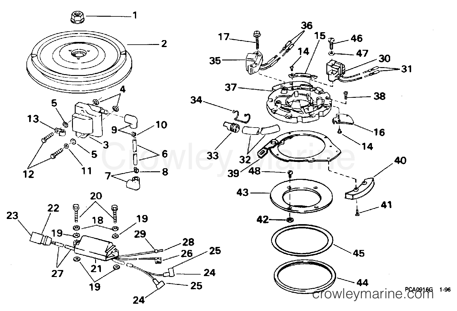 IGNITION 1996 Johnson Outboards 18 J25JREDC Crowley Marine