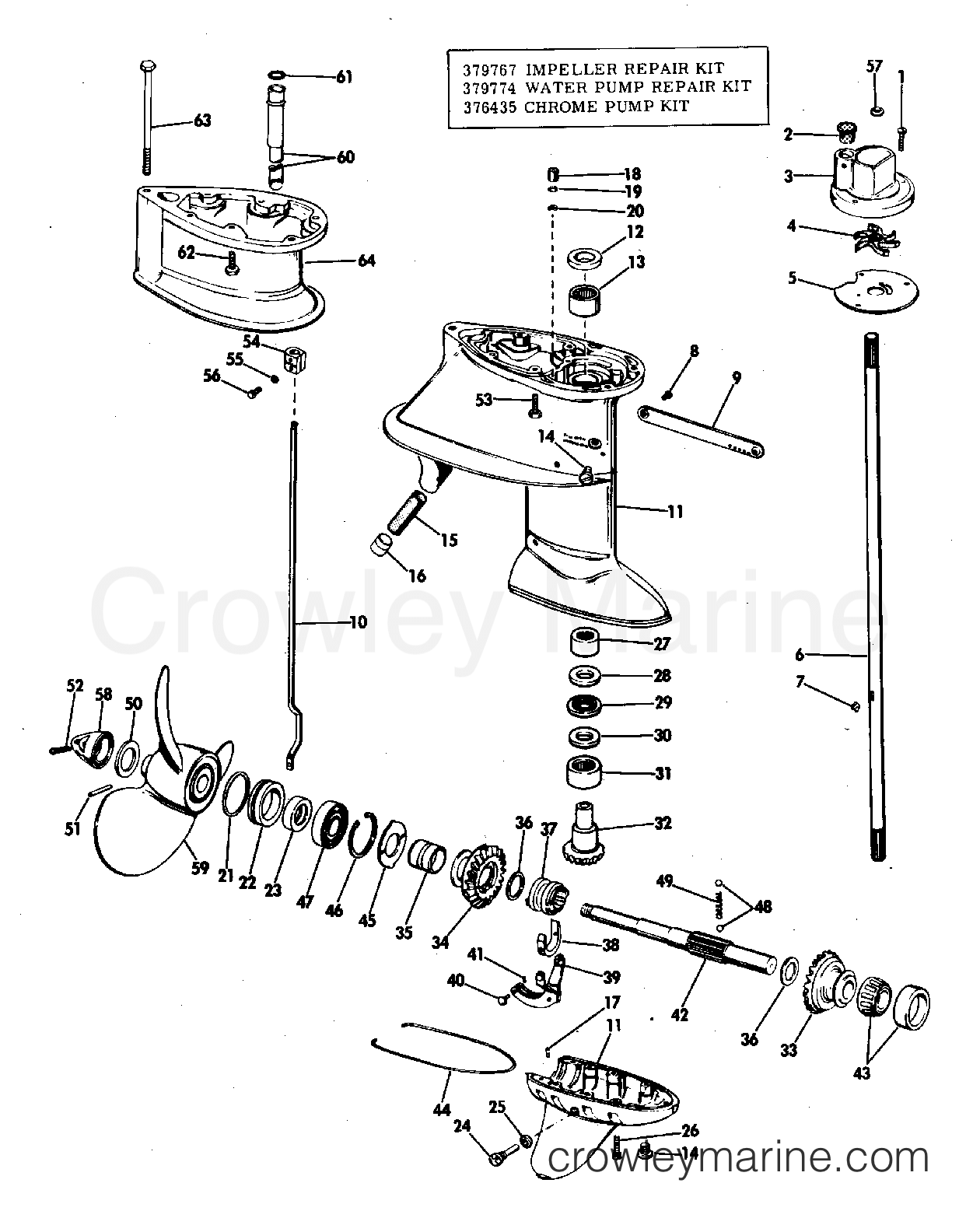 1971 Outboard 40 - 40E71B - GEARCASE