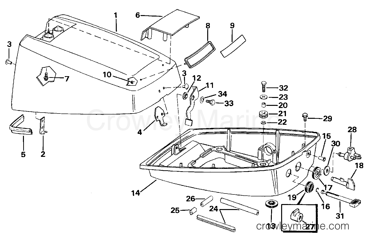 1988 Outboard 4 - J4RDHCCS - ENGINE COVER