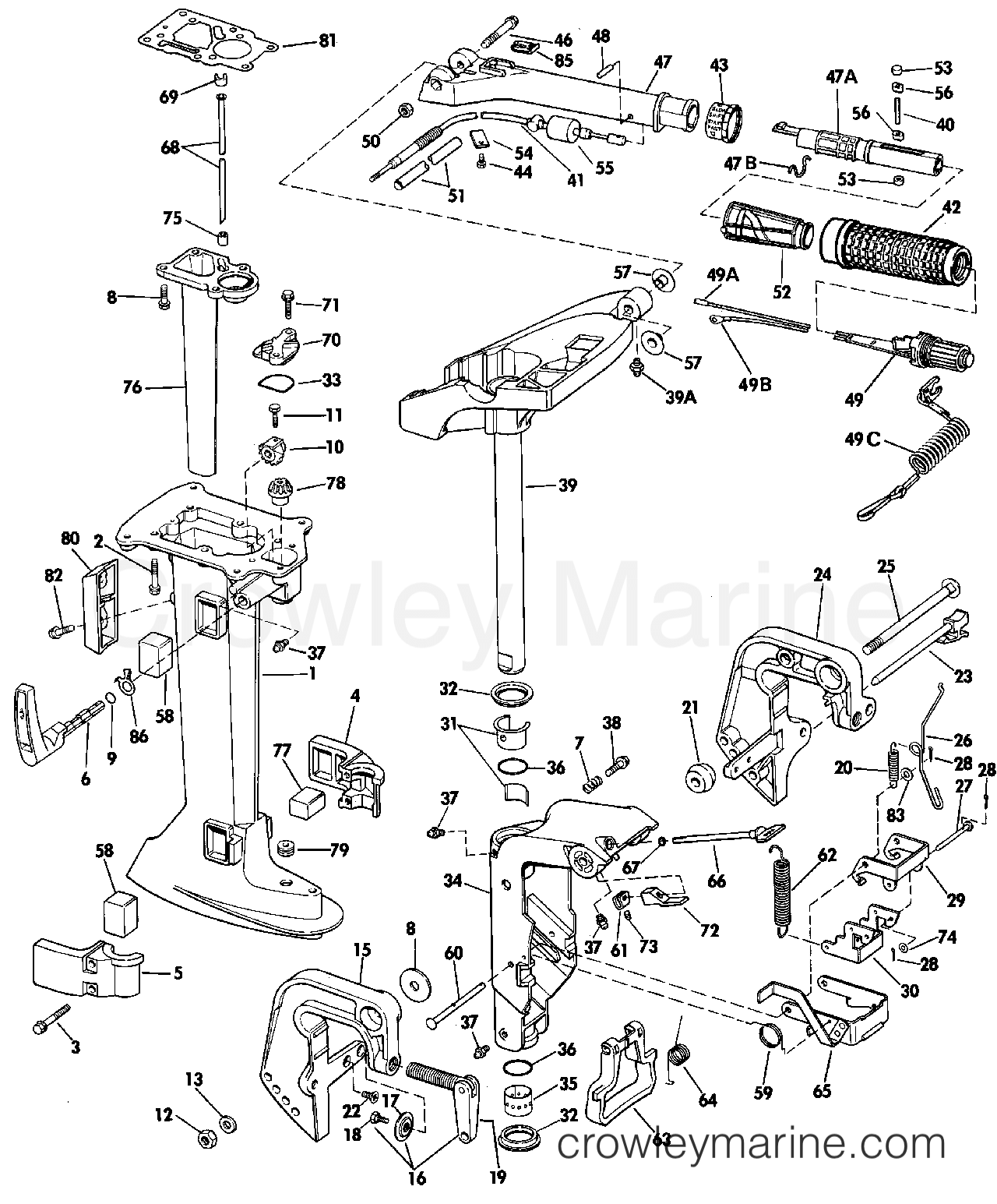 1988 Outboard 4 - E4RDHLCCS - MIDSECTION