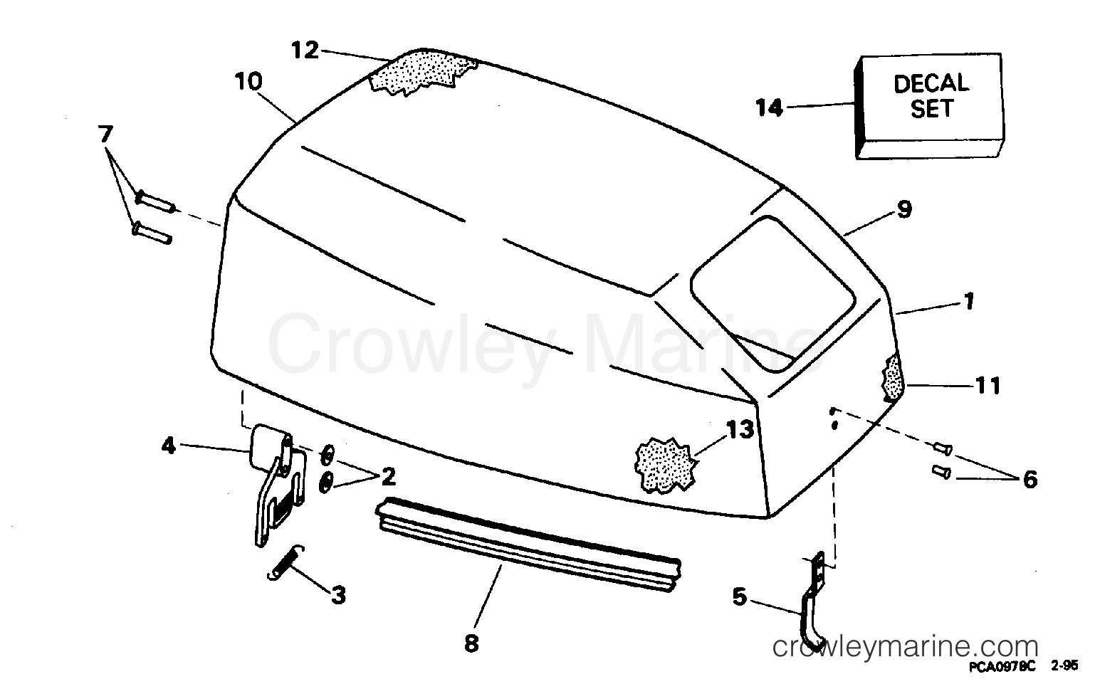 1996 Outboard 9.9 - BJ10EEDD - ENGINE COVER - JOHNSON
