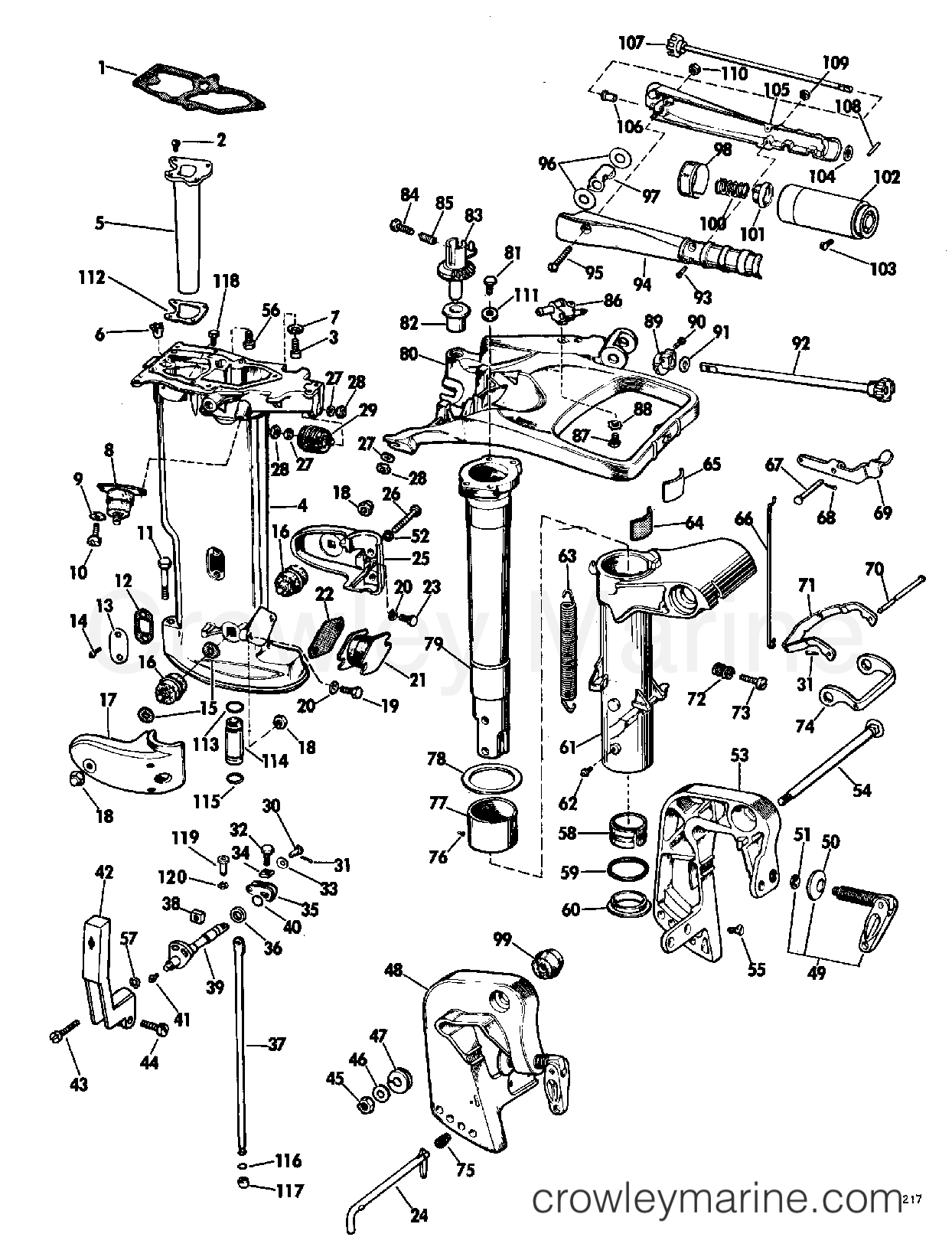1968 Outboard 18 - 18802E - LOWER UNIT GROUP