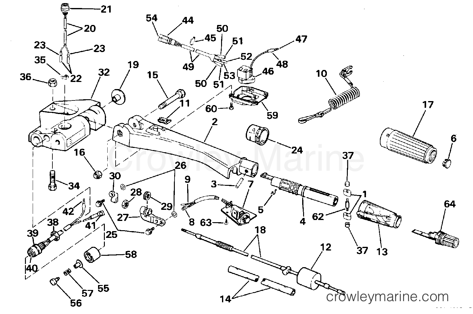 1995 Outboard 60 - E60TTLEOC - STEERING HANDLE