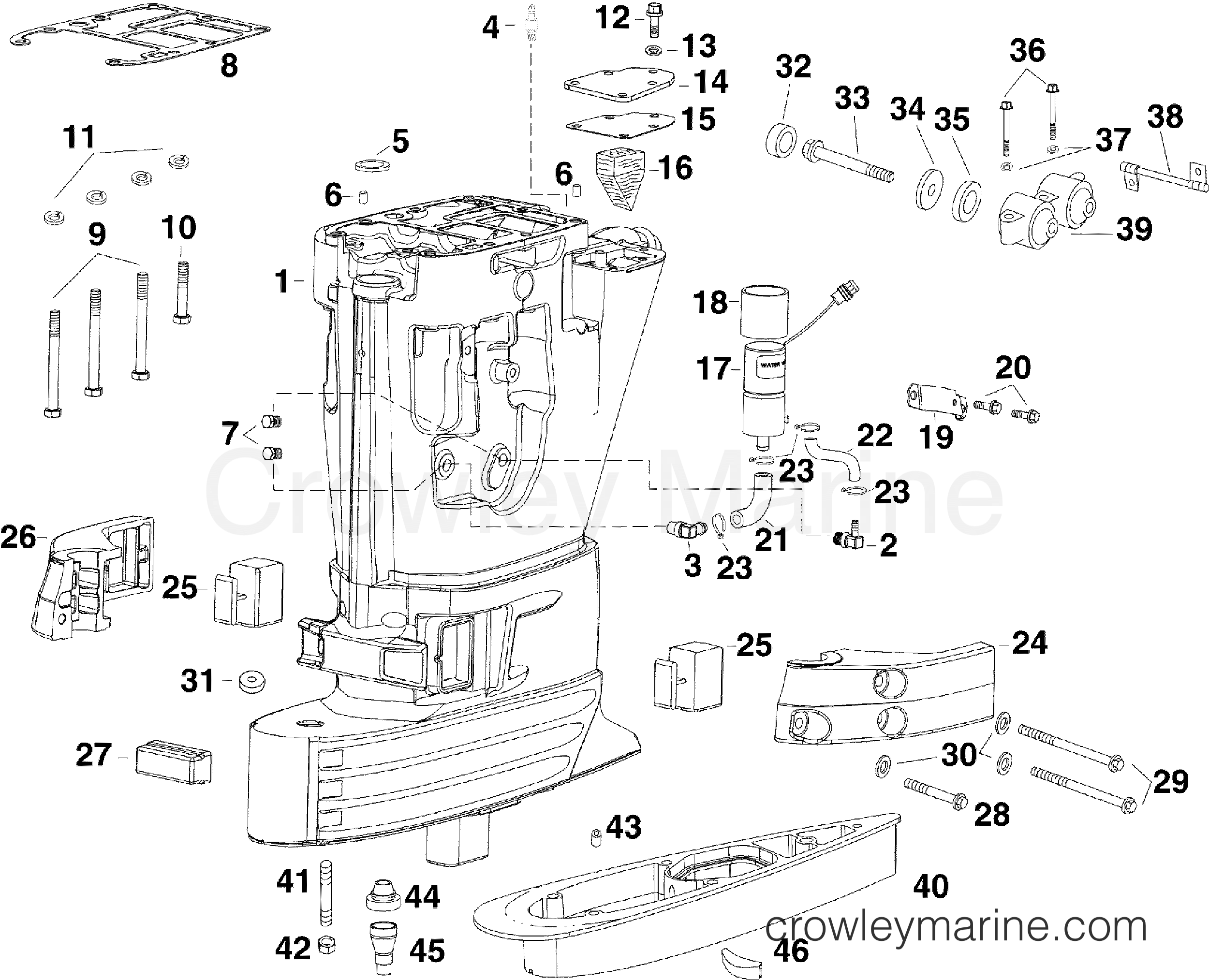2010 Evinrude Outboards 40 - E40DPLISF EXHAUST HOUSING section