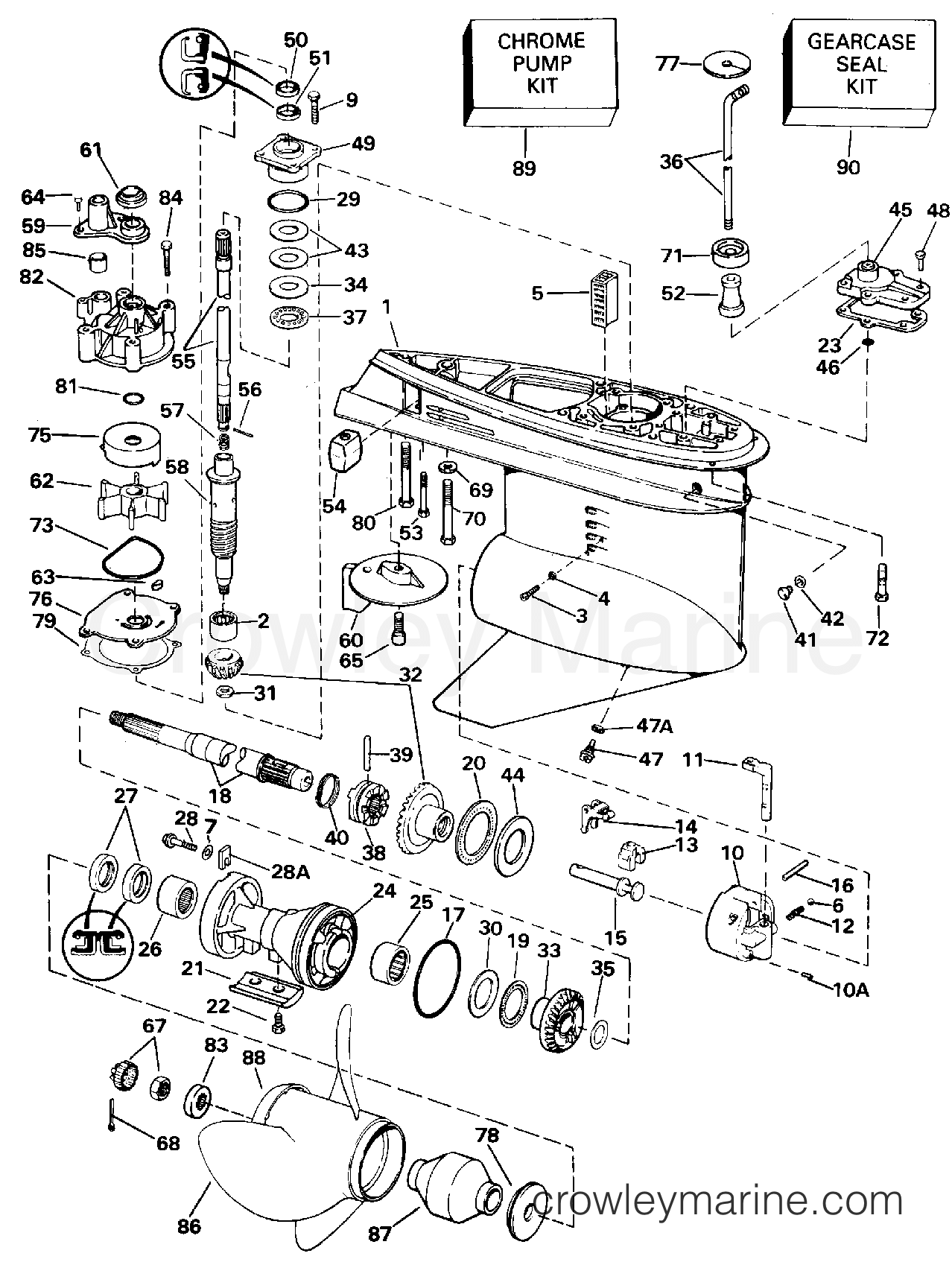 1992 Outboard 155 - E155WTXENE - GEARCASE