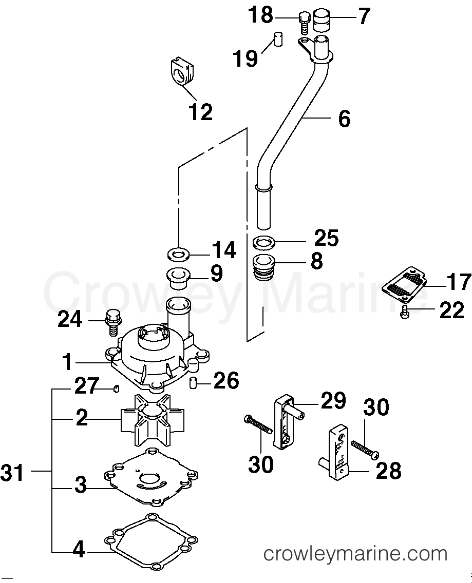 2003 Outboard 60 - J60PL4STC - WATER PUMP