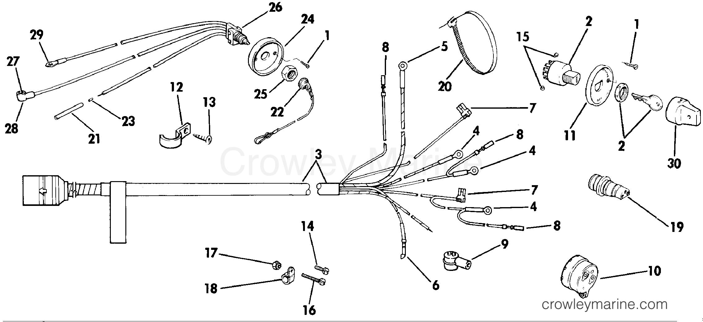 1987 Outboard 88 - J88MSLCUS - WIRING KIT
