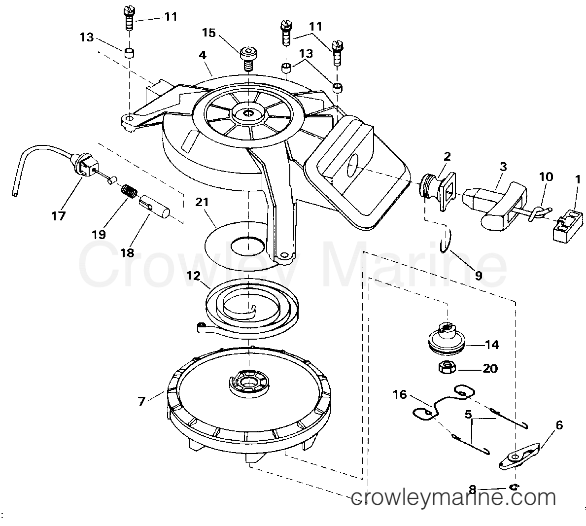 1993 Outboard 8 - J8RETB - REWIND STARTER