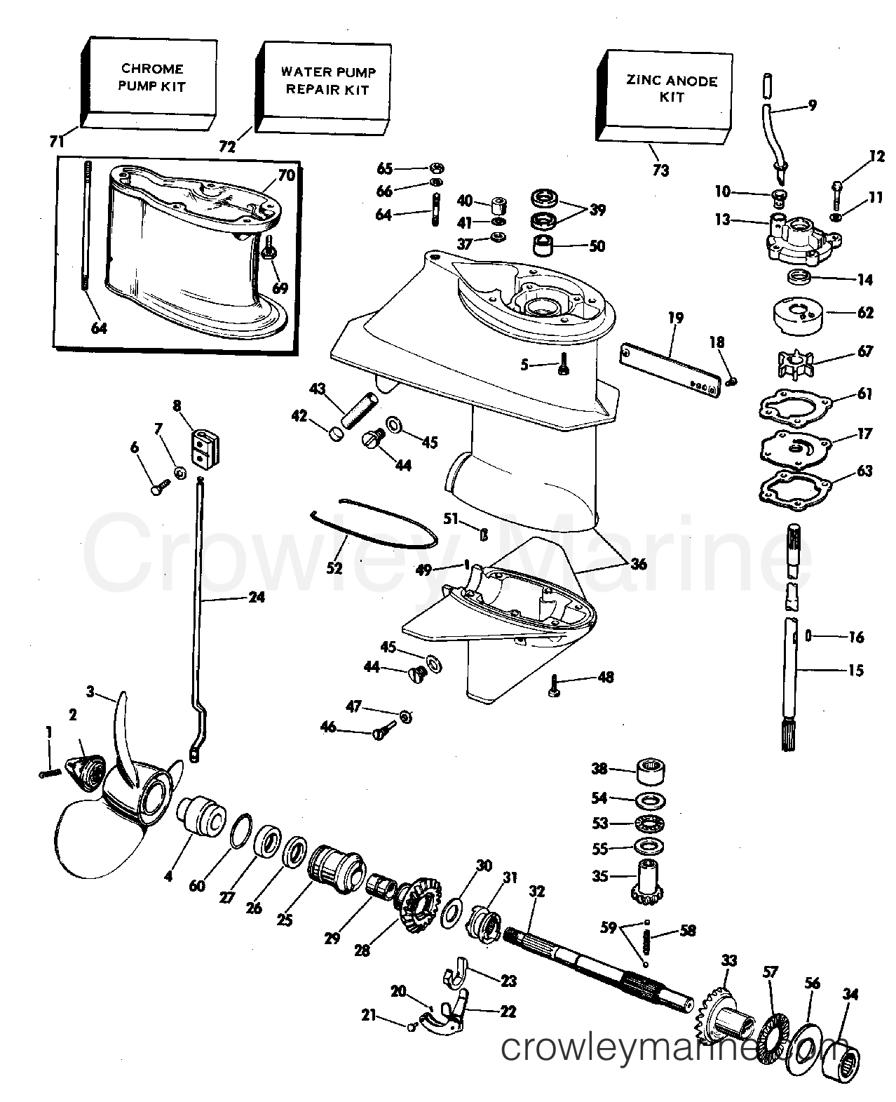 1981 Outboard 25 - J25RWCIM - GEARCASE