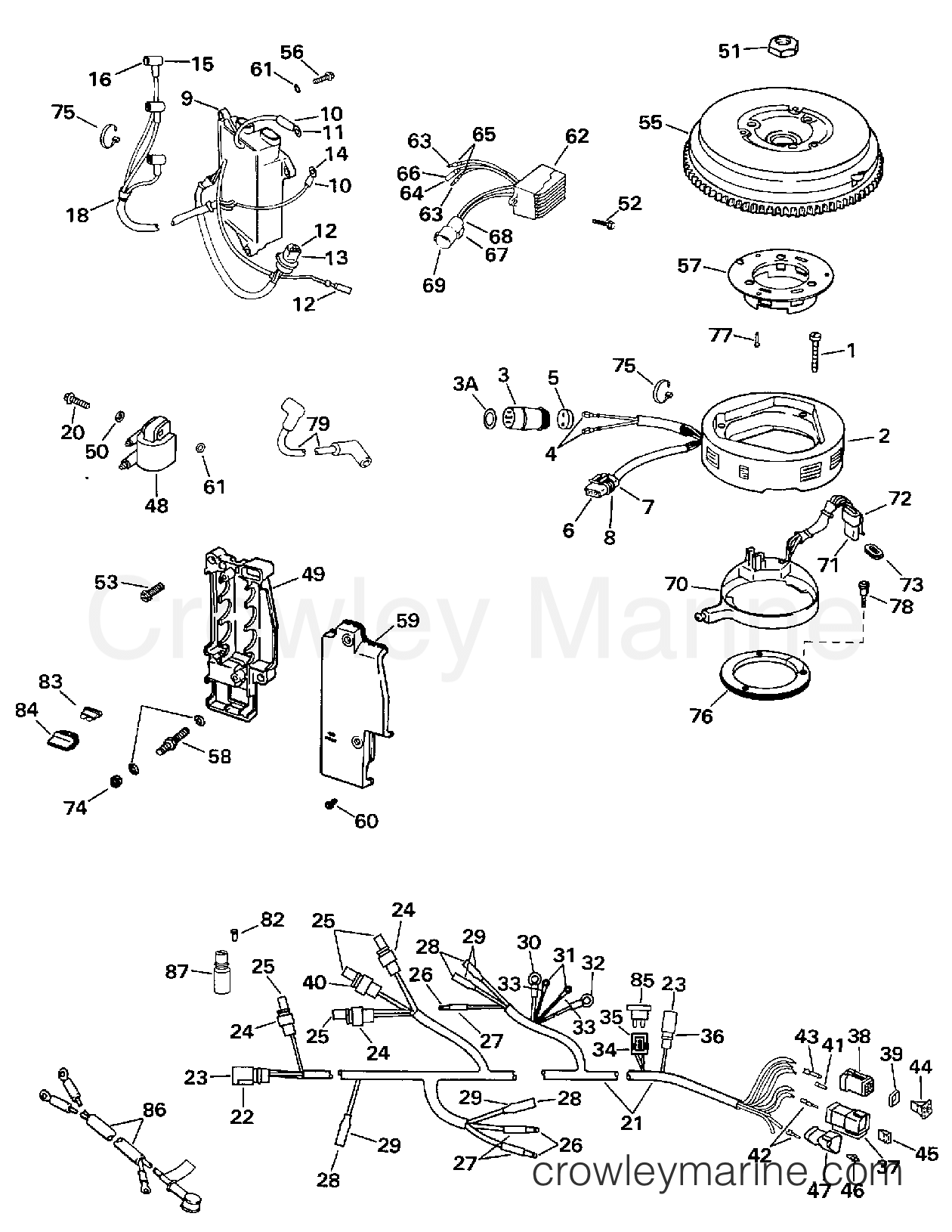 1998 Evinrude Outboards 25 - BE25ARECA IGNITION SYSTEM -- TNT section