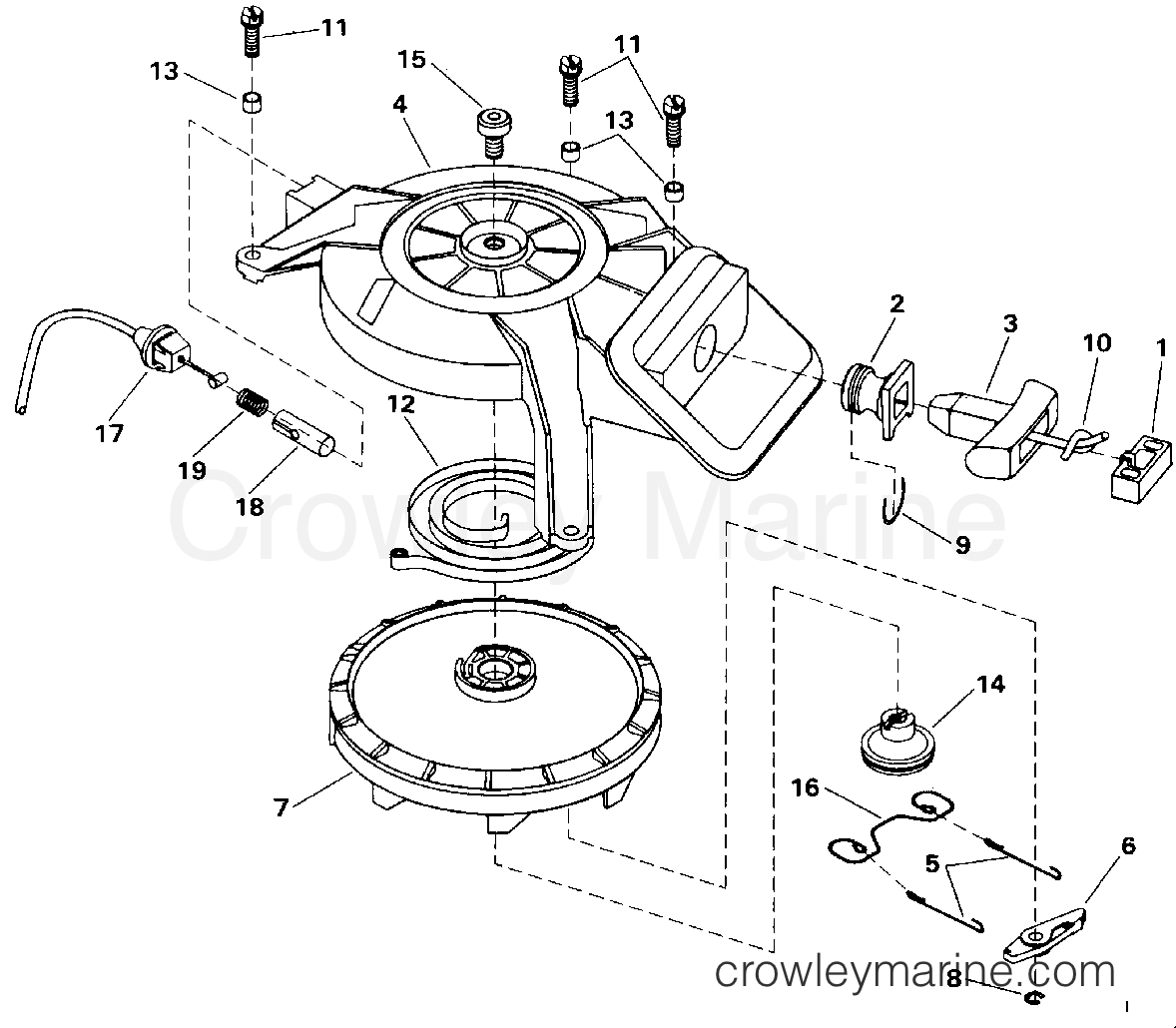 1992 Outboard 8 - J8SRLENM - REWIND STARTER