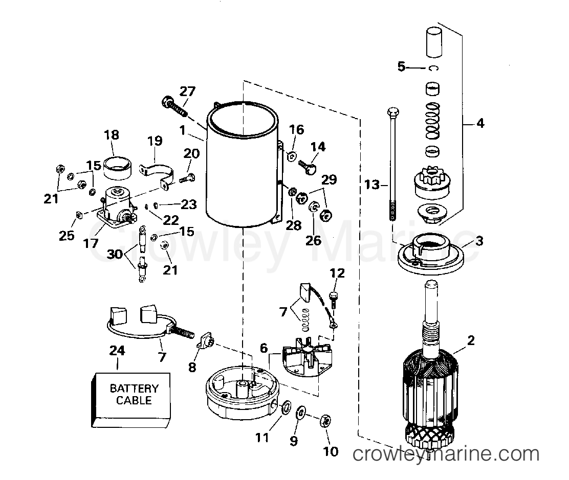 1995 Outboard 130 - J130TLEOA - STARTER MOTOR