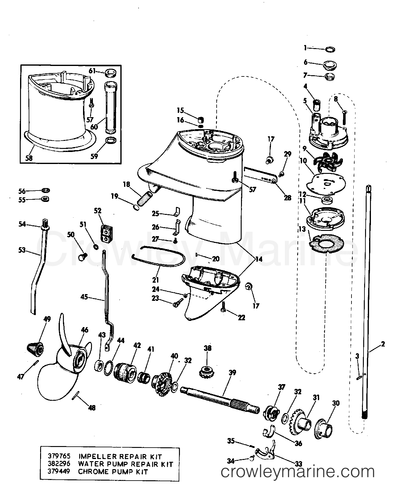 1971 Outboard 9.5 - 9RL71R - GEARCASE