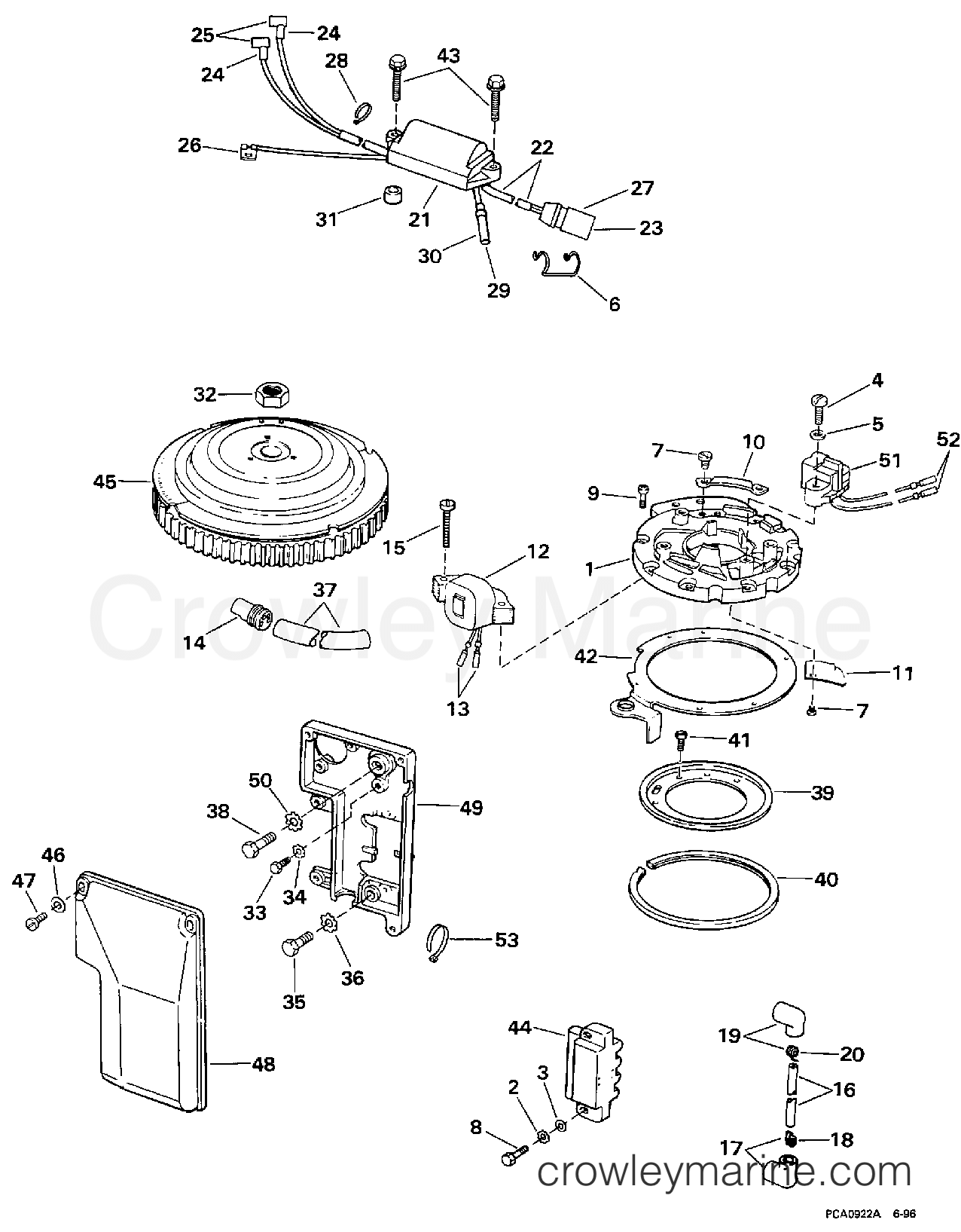1997 Outboard 50 - BJ50TLEUC - IGNITION SYSTEM - ROPE START
