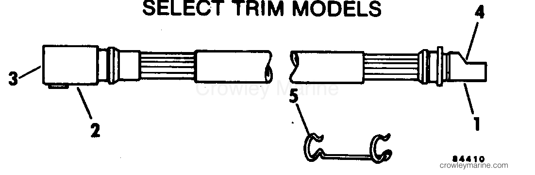 1978 Rigging OMC Stern Drive - All Models - EXTENSION CABLE-TRIM SELECT TRIM MODELS