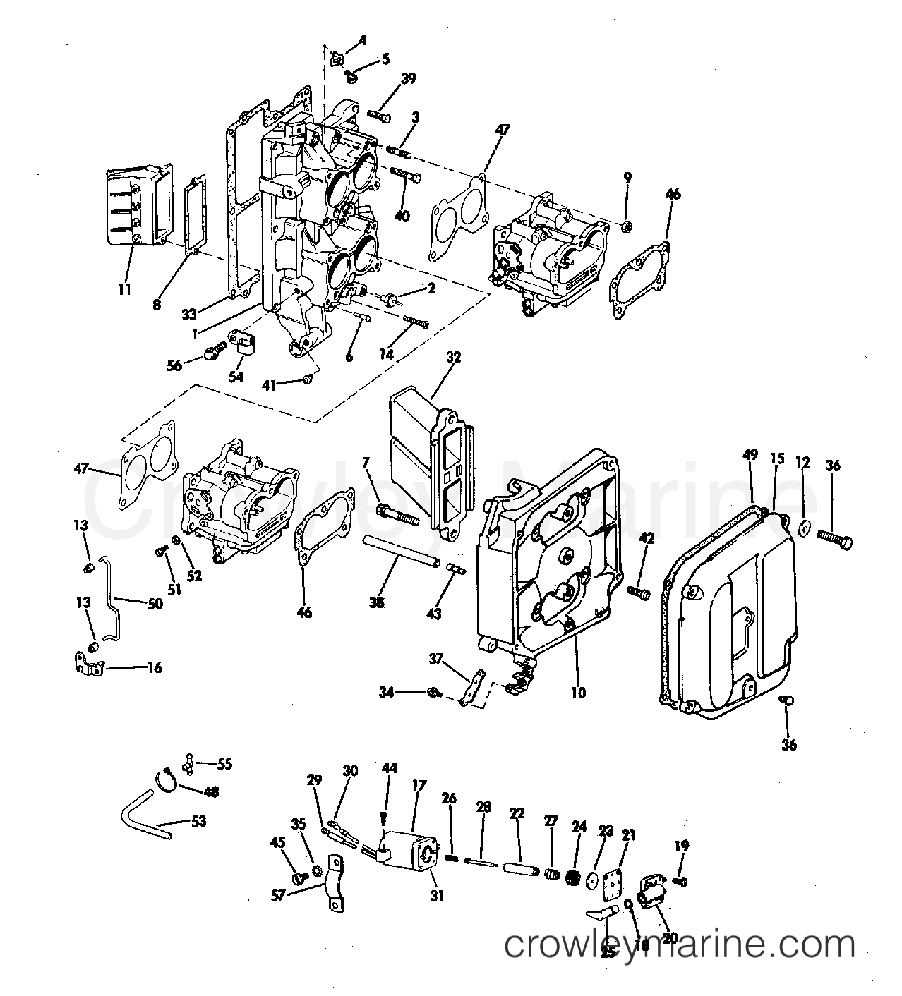 1981 Evinrude Outboards 140 - E140MLCIH INTAKE MANIFOLD section