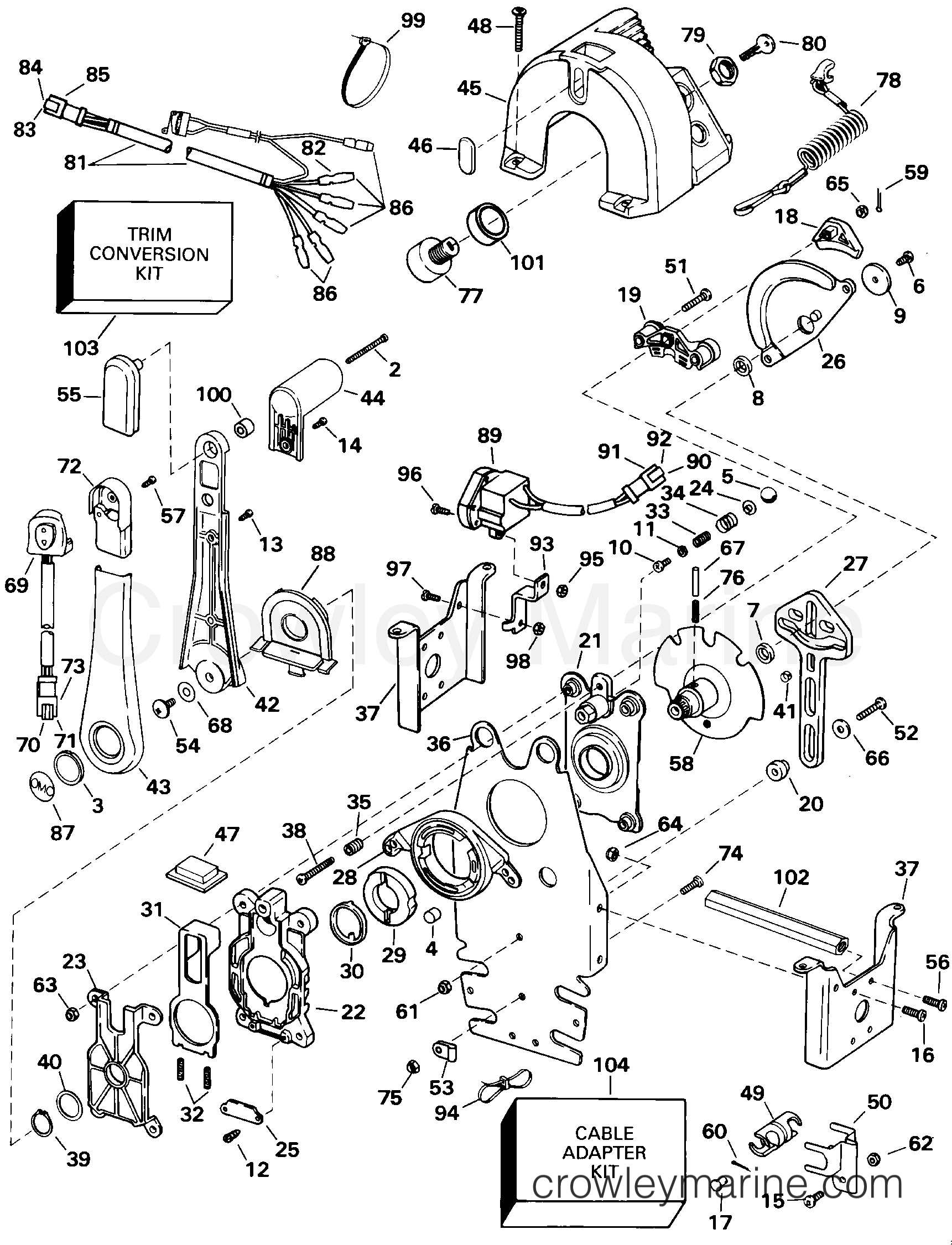 2000 Rigging Accessories - Remote Controls - REMOTE CONTROL - BINNACLE - SINGLE LEVEL - KEY SWITCH (SYSTEM CHECK)