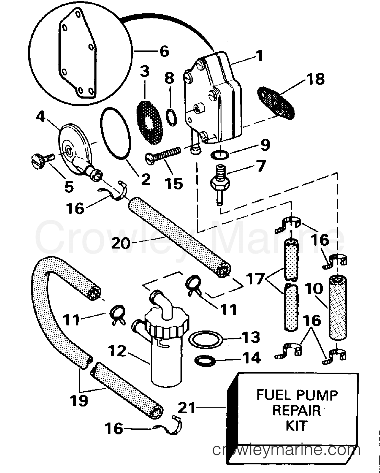 1994 Outboard 25 - J25RWERD - FUEL PUMP