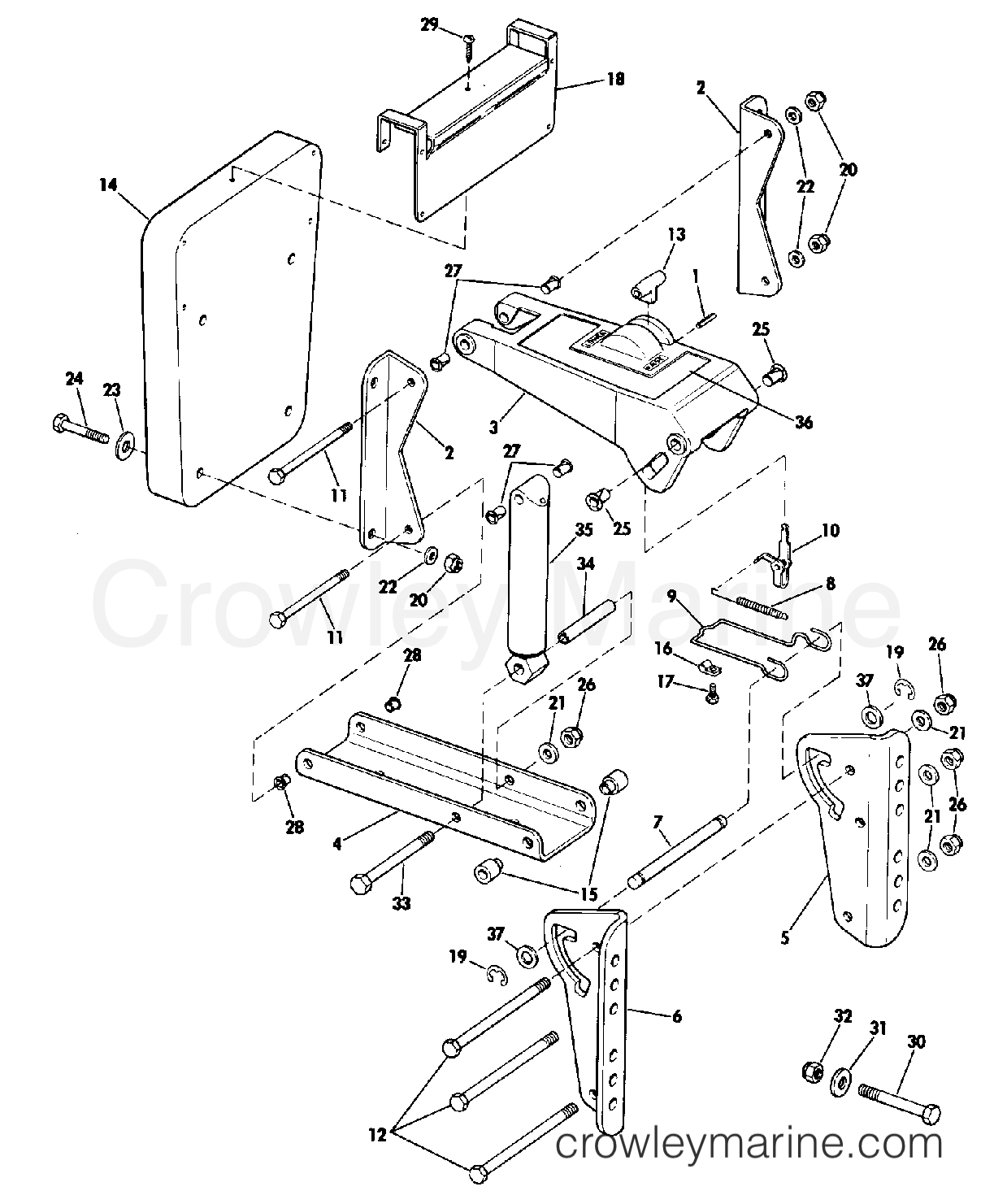 1983 Rigging Accessories - Miscellaneous - AUXILIARY MOTOR BRACKET KIT