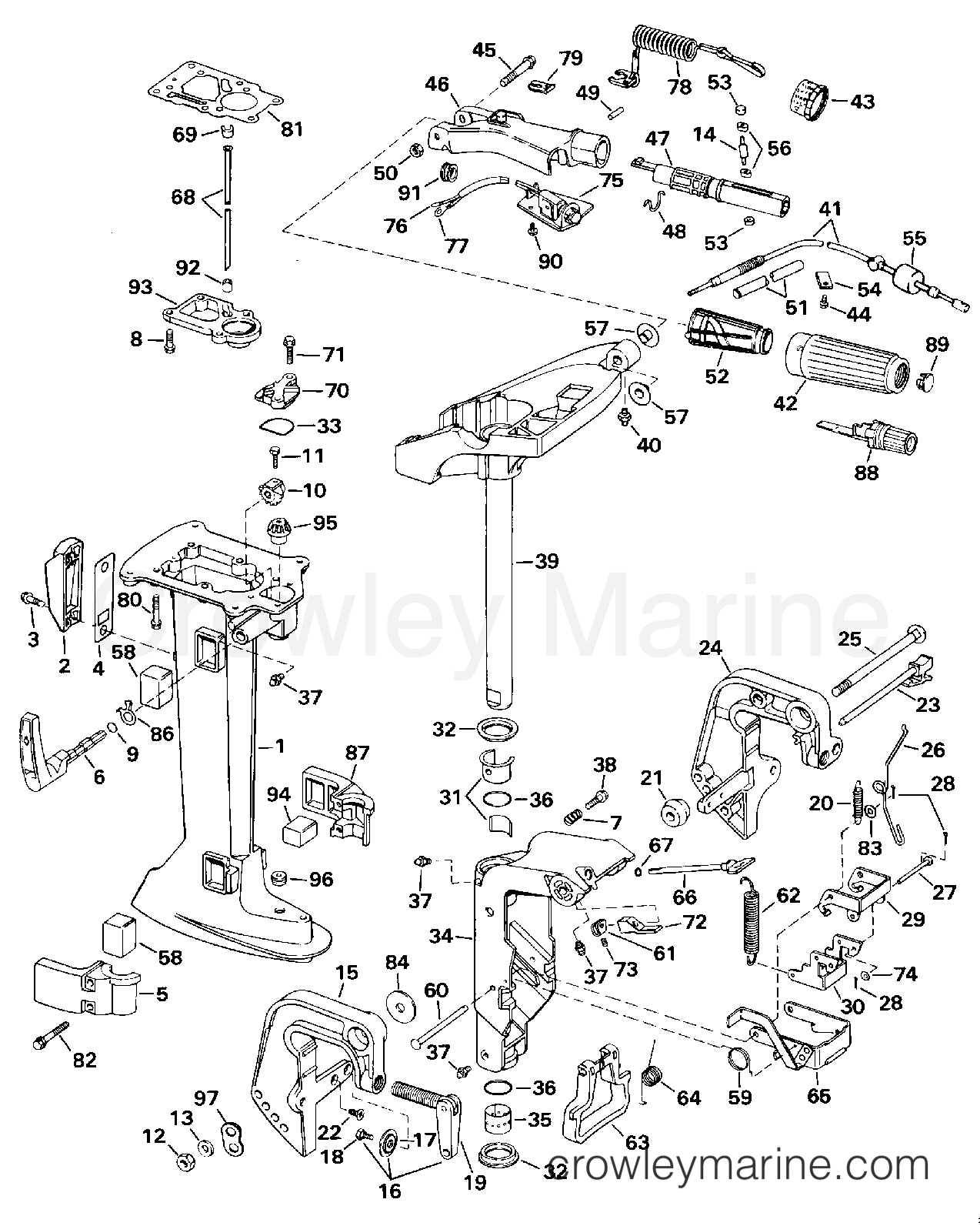 1996 Outboard 4 - BJ4RDHLEDS - MIDSECTION