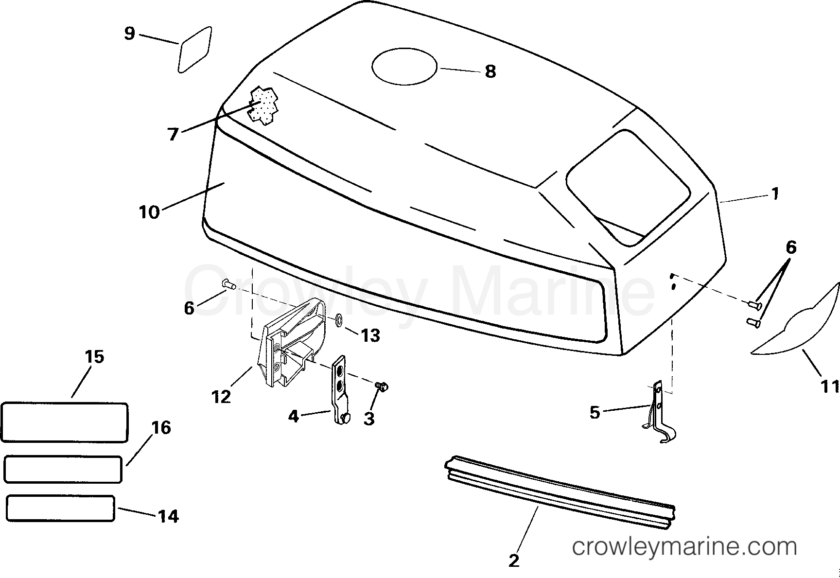 2000 Outboard 10 - J10RSSA - ENGINE COVER