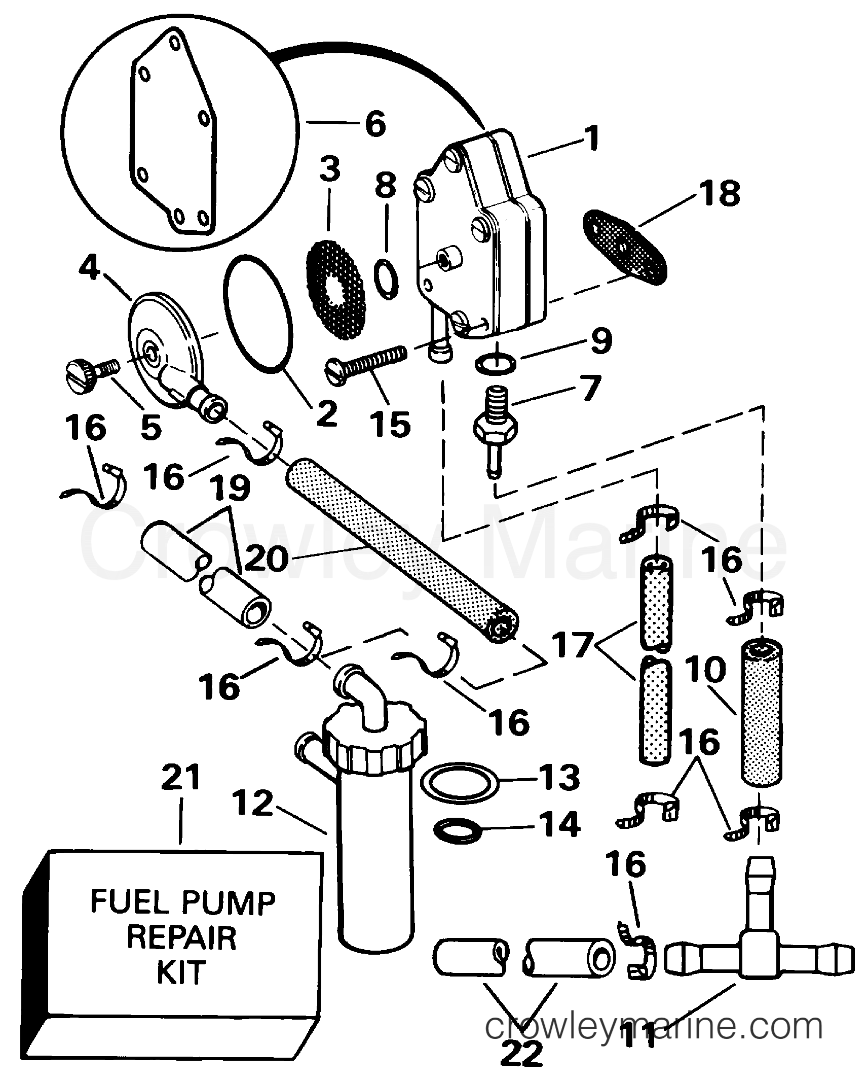 2000 Outboard 25 - J25WRSSC - FUEL PUMP