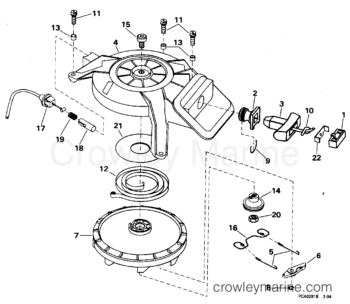 1995 Outboard 6 - J6SLEOD - REWIND STARTER